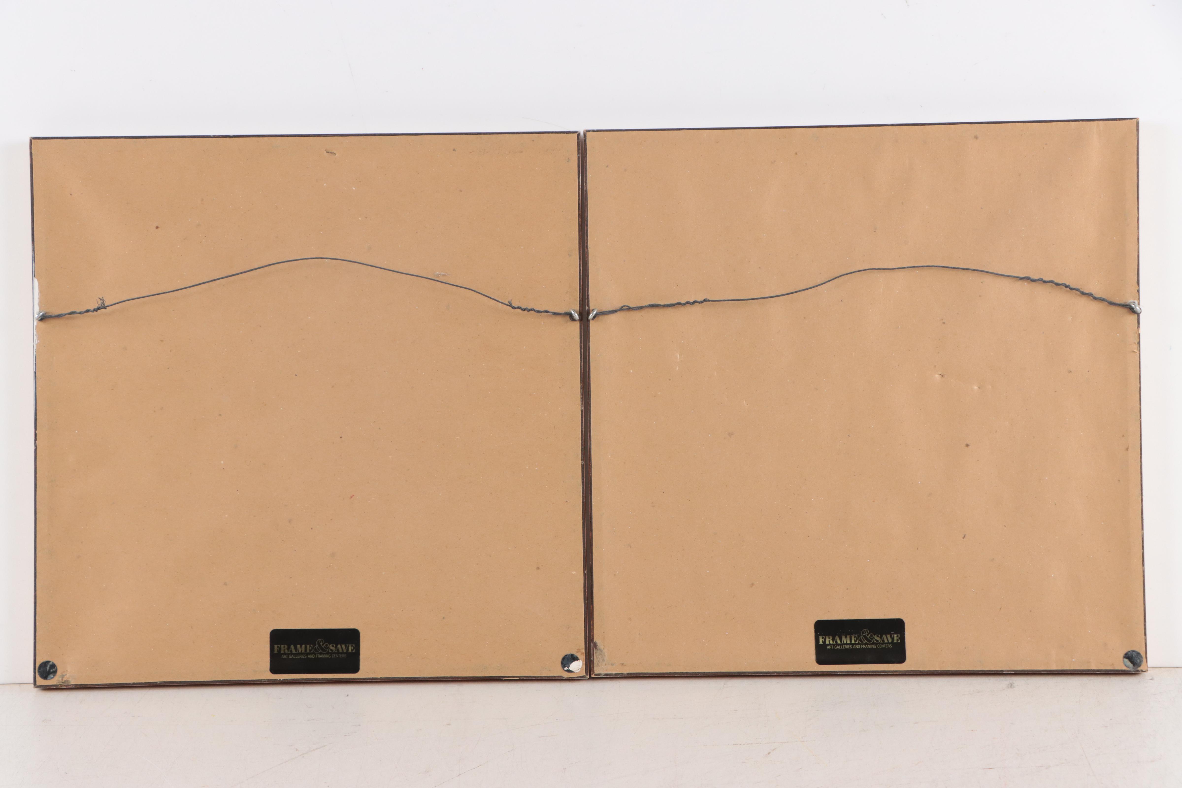 Japanese Gouache Painting of Humming Bird and Young Woman