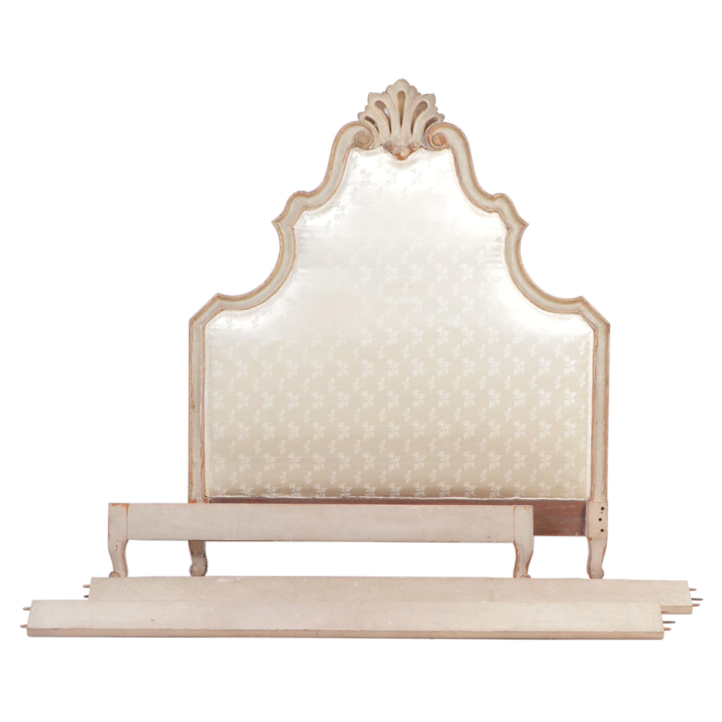 Venetian Grey-Painted Bedstead, 19th Century