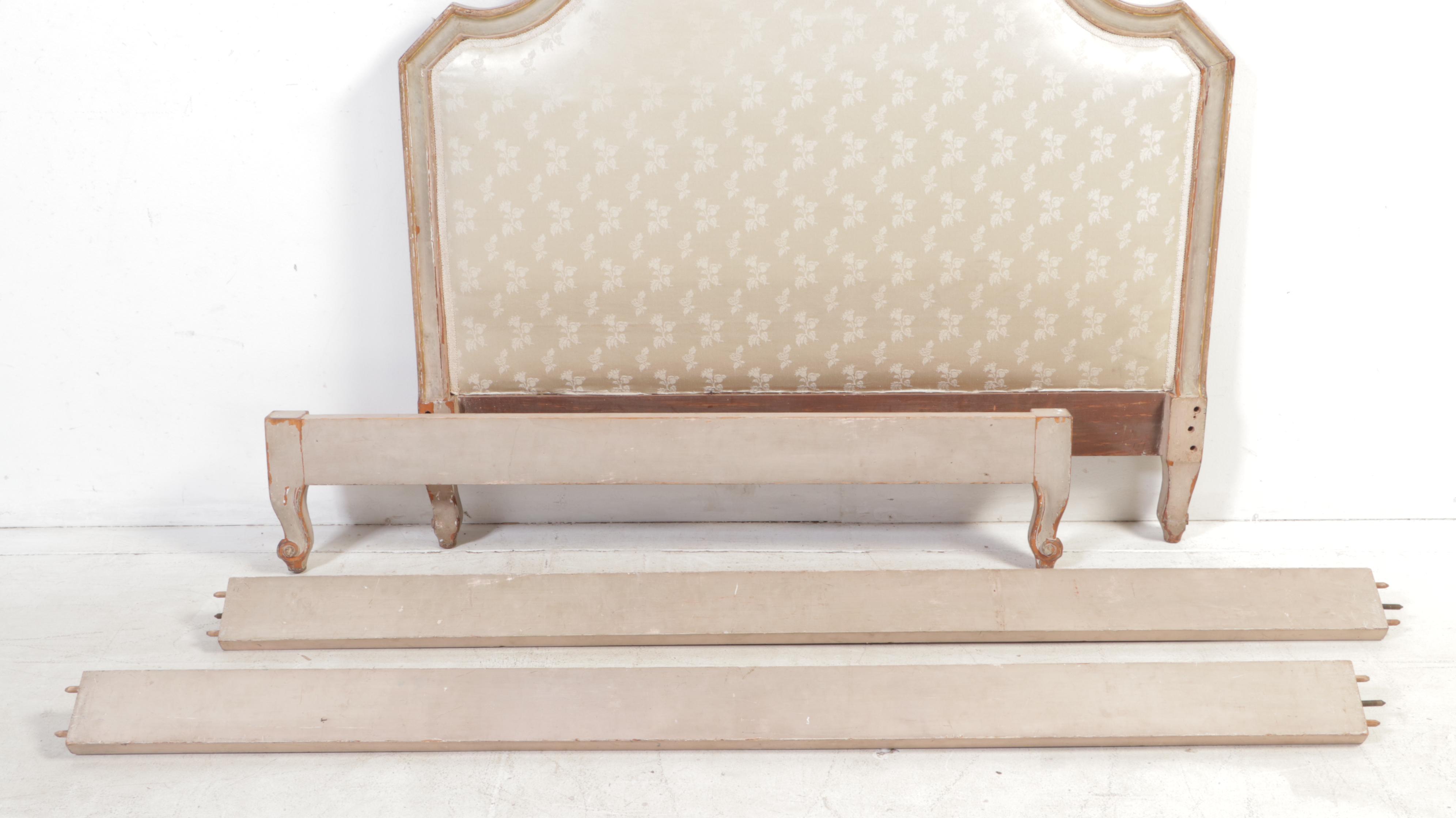 Venetian Grey-Painted Bedstead, 19th Century