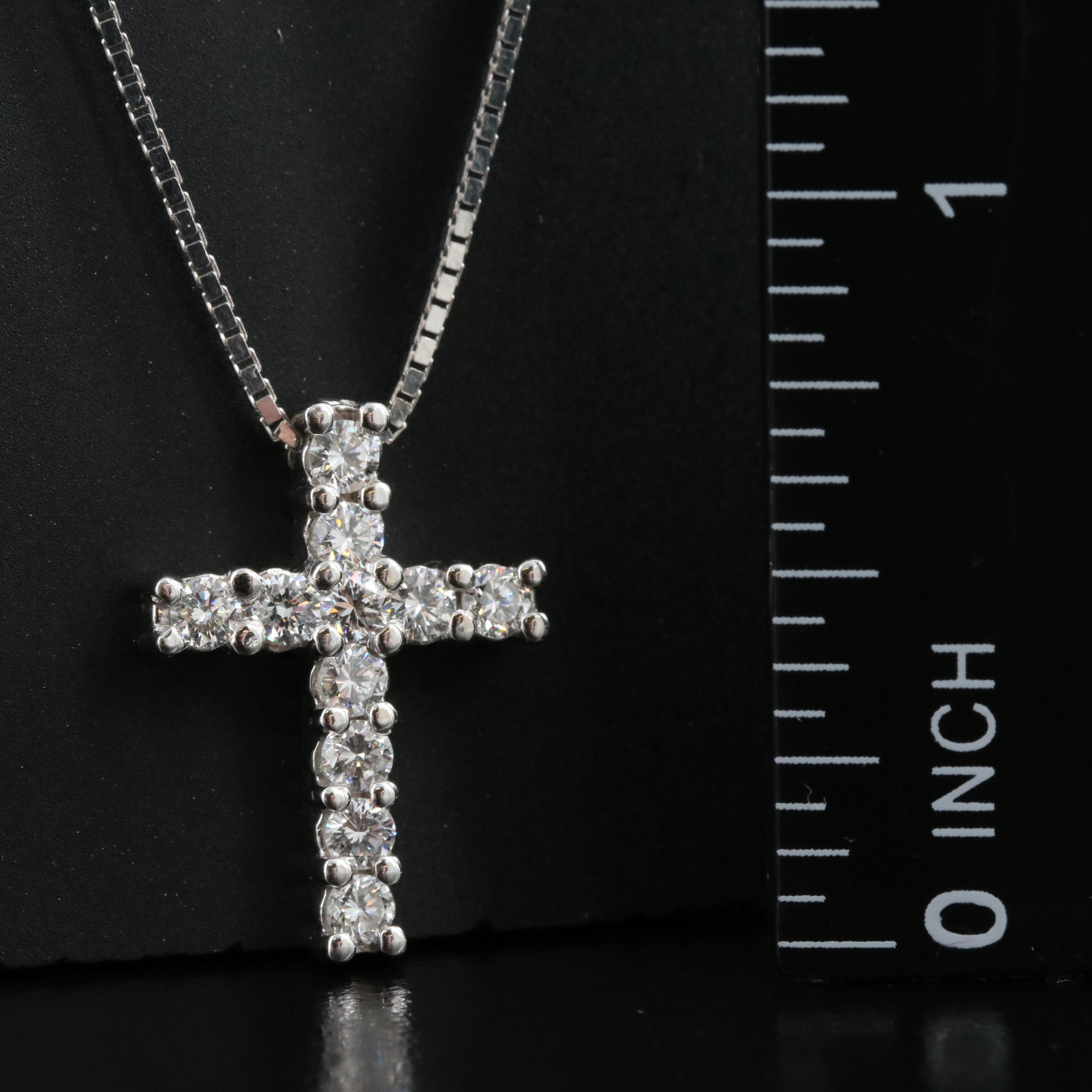 Italian 14K 0.66 CTW Diamond Cross Pendant Necklace