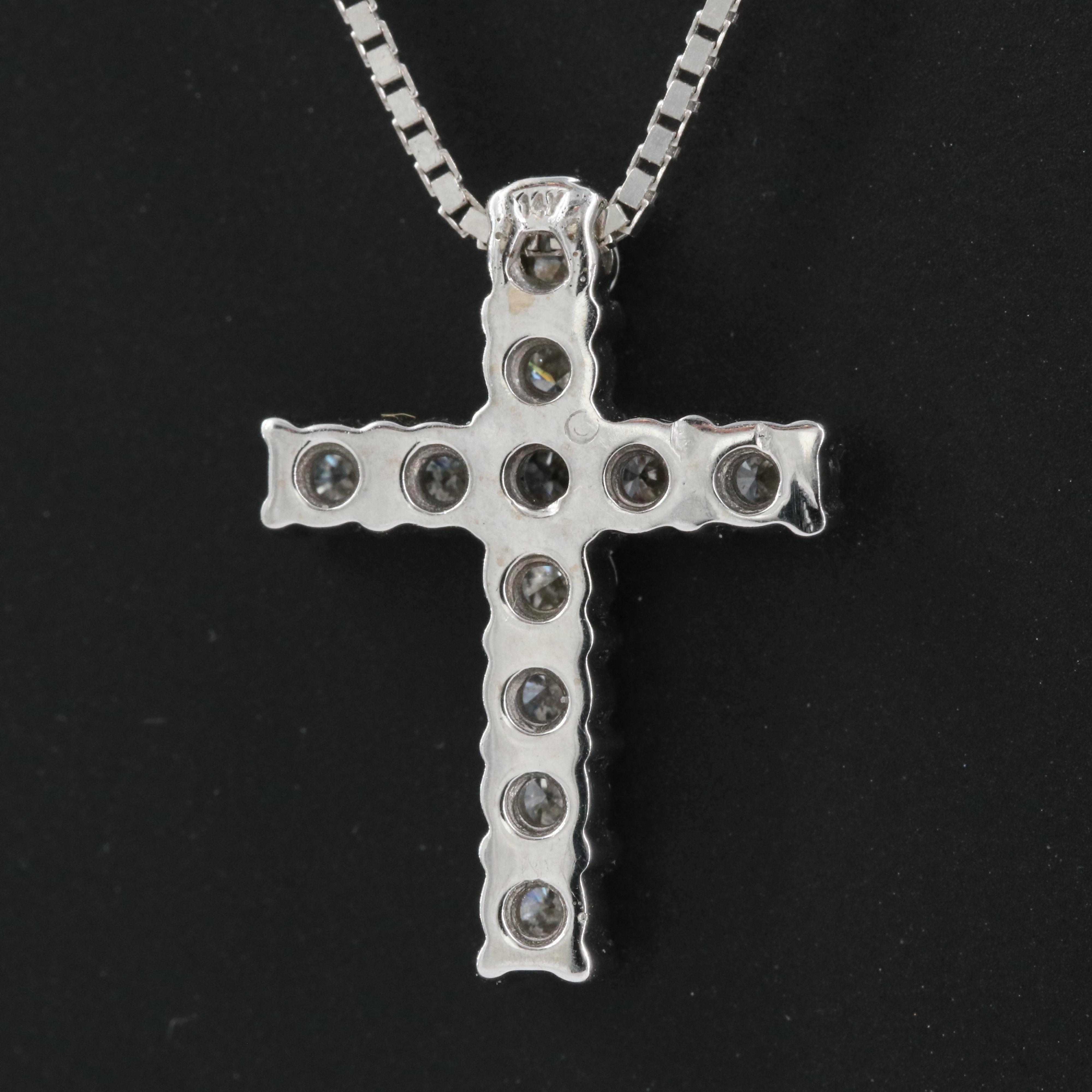 Italian 14K 0.66 CTW Diamond Cross Pendant Necklace