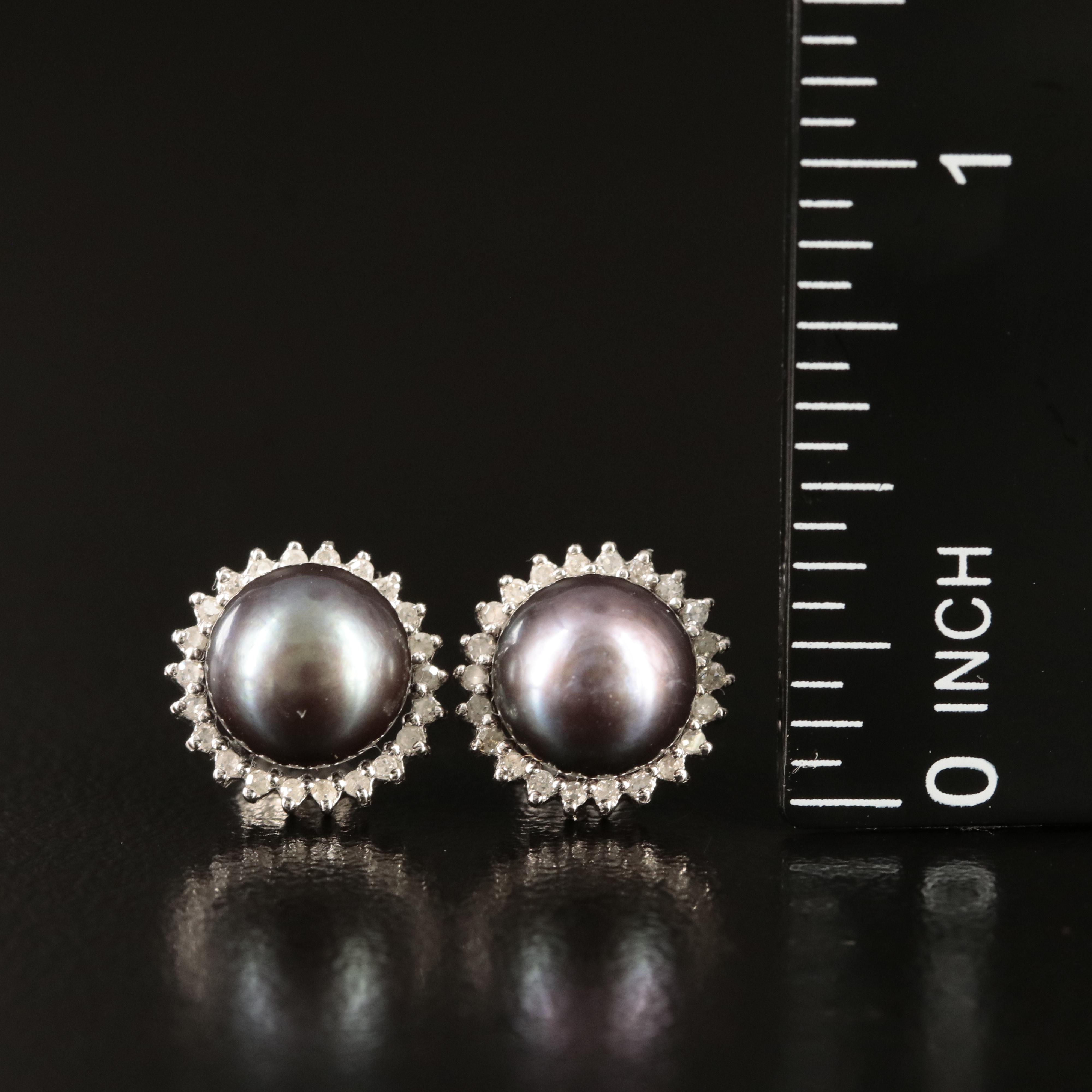 14K Pearl and Diamond Earrings and Pendant