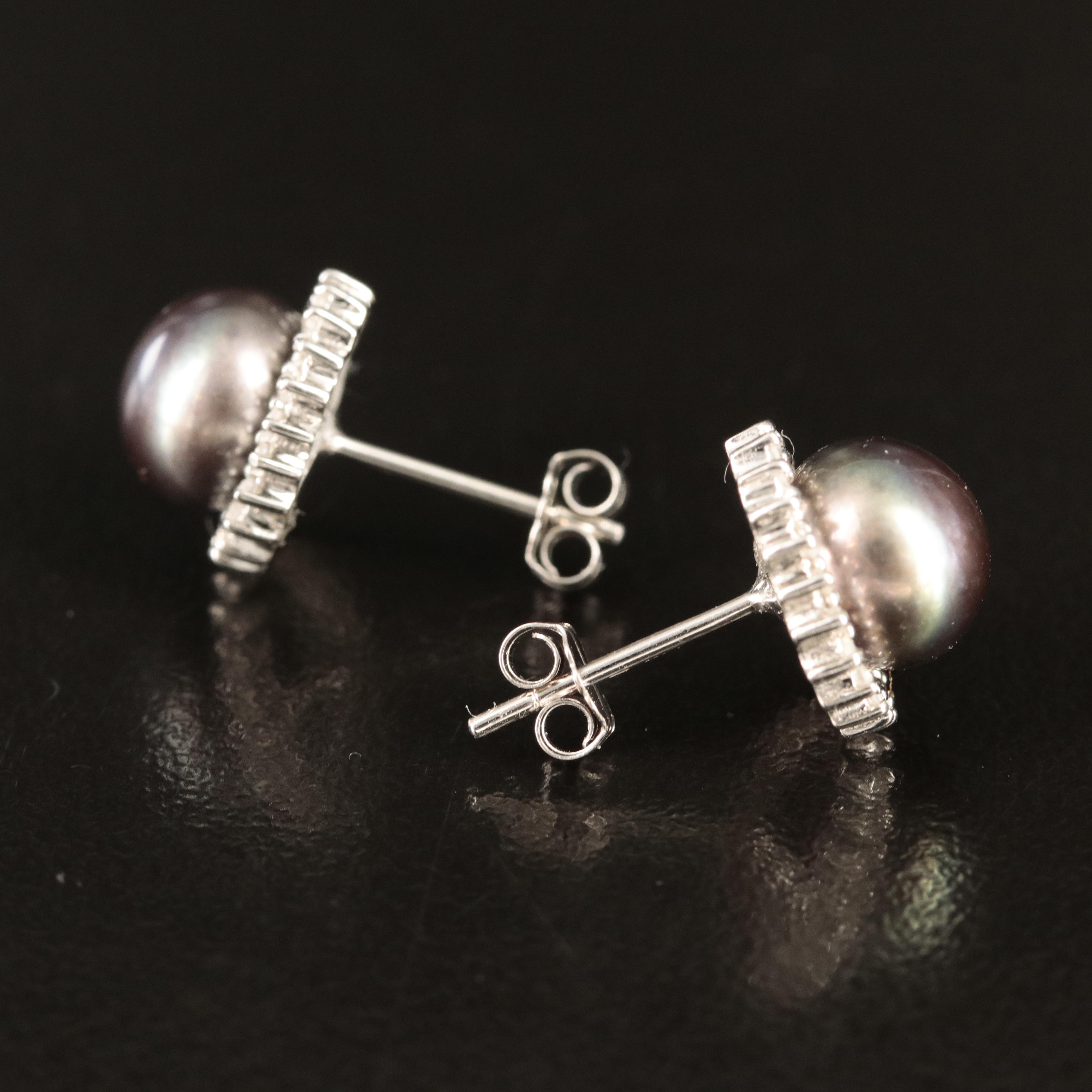 14K Pearl and Diamond Earrings and Pendant