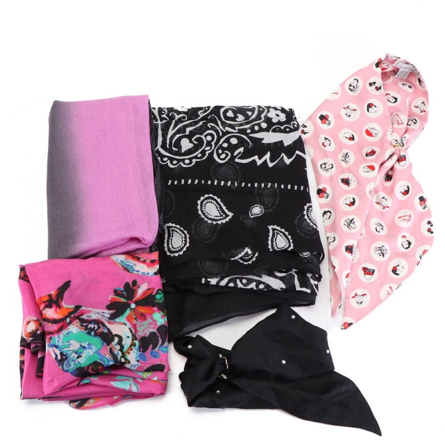 Saks Fifth Avenue Cashmere Scarf, Barneys New York, Lulu Guinness, Bidya Scarves