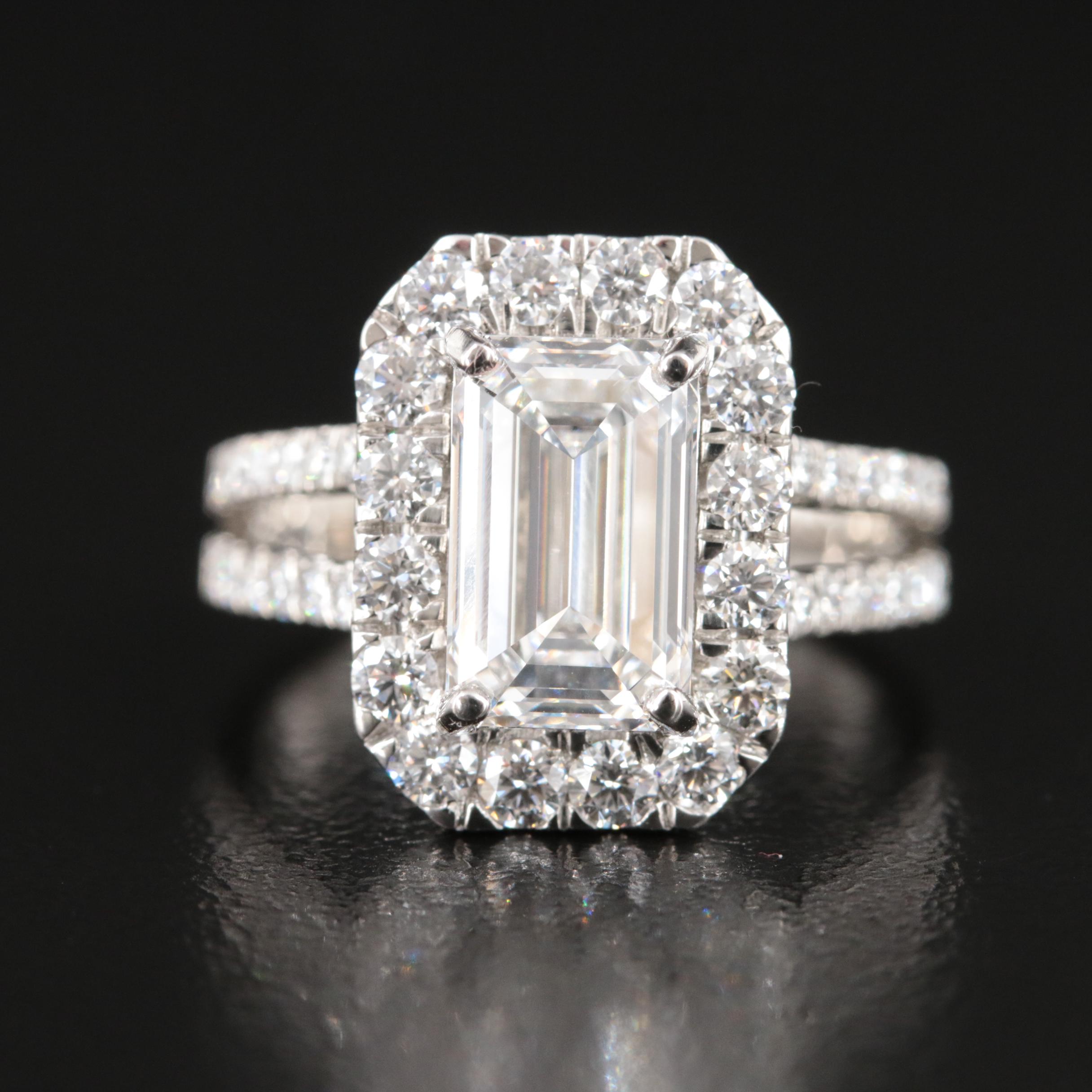 Platinum 3.59 CTW Lab Grown Diamond Ring with IGI Report