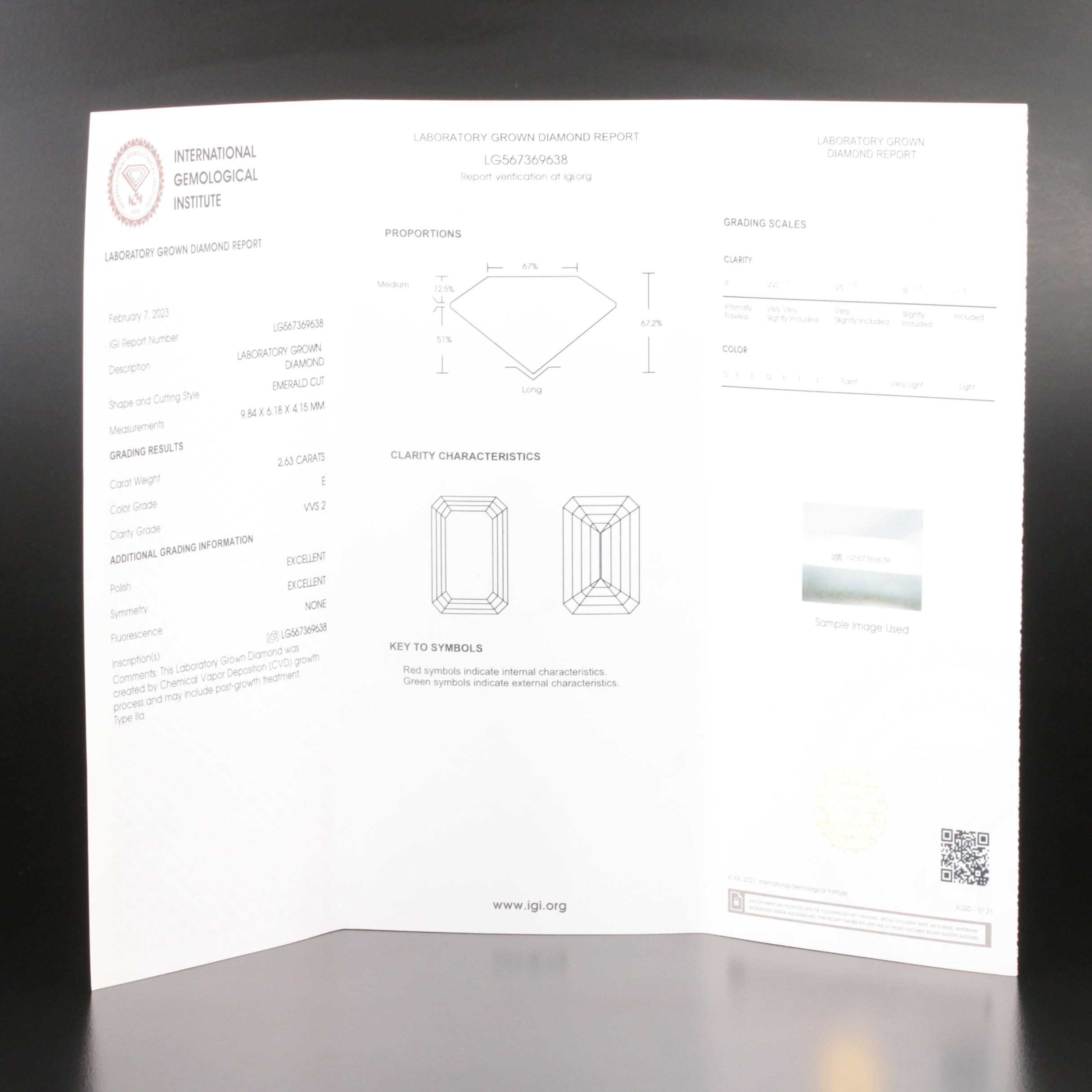 Platinum 3.59 CTW Lab Grown Diamond Ring with IGI Report