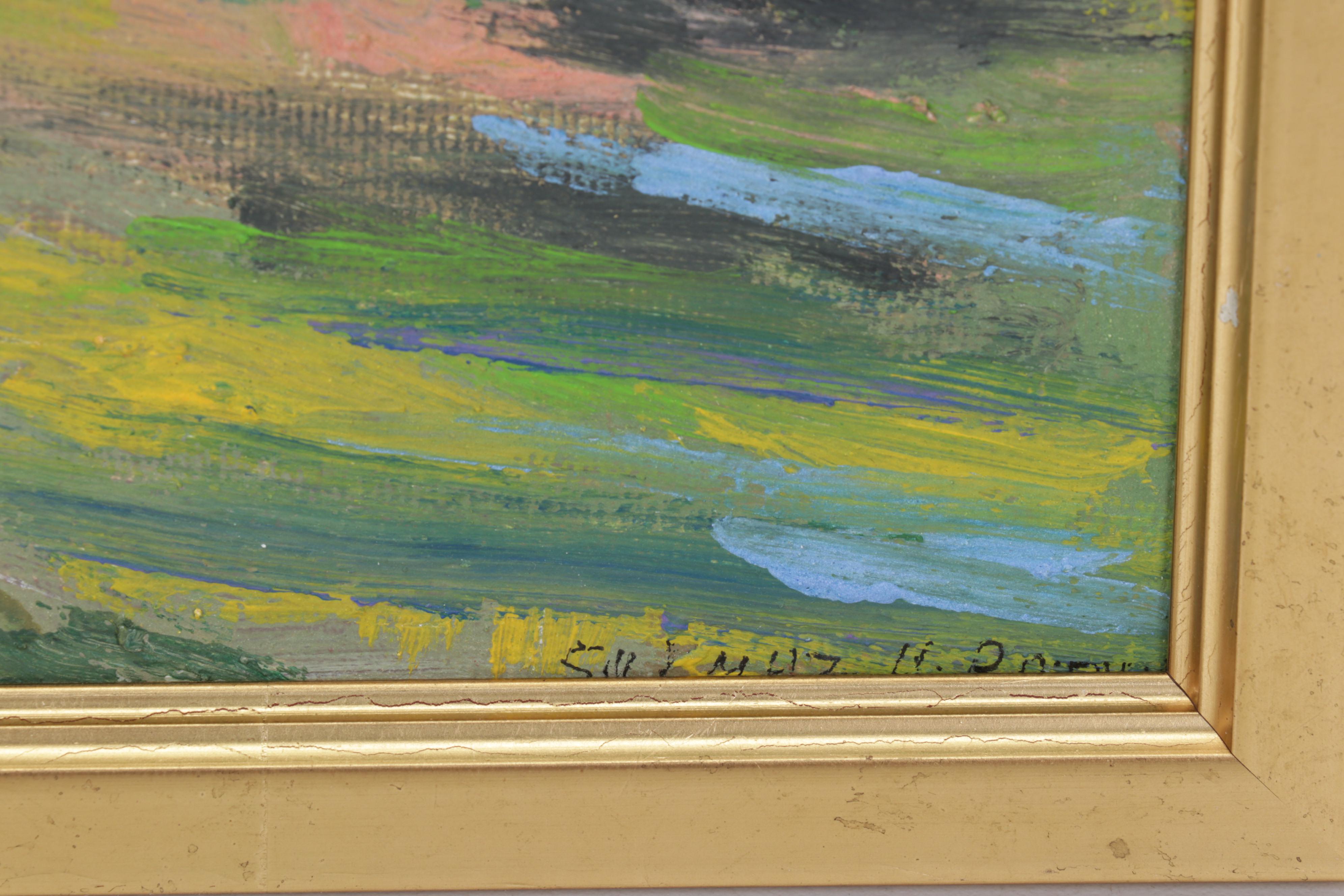 Sulmaz Radvand Landscape Oil Painting of Pastoral Field, 21st Century