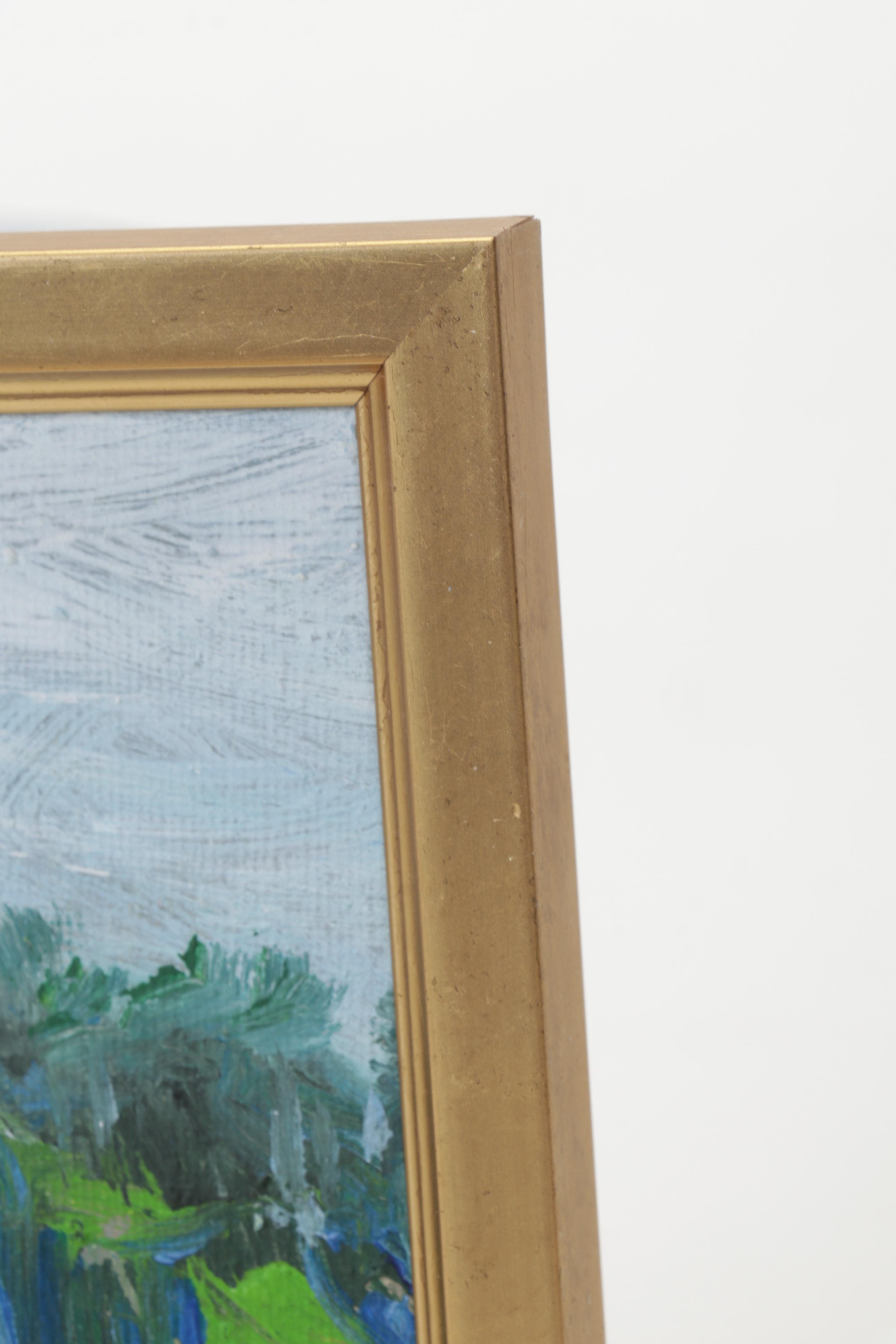 Sulmaz Radvand Landscape Oil Painting of Pastoral Field, 21st Century