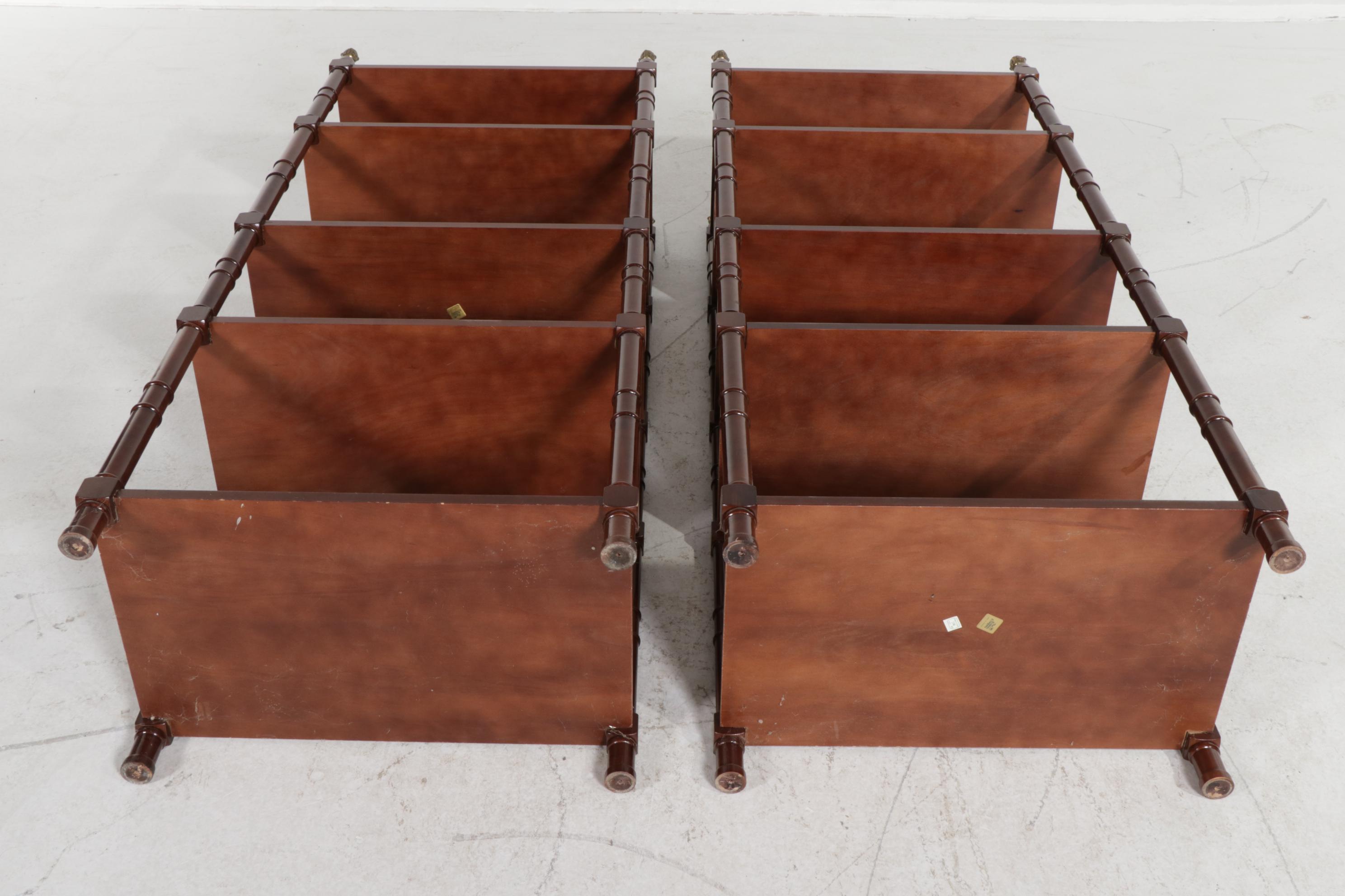 Pair of The Bombay Company Regency Style Cherry-Stained Étagères, Late 20th C.