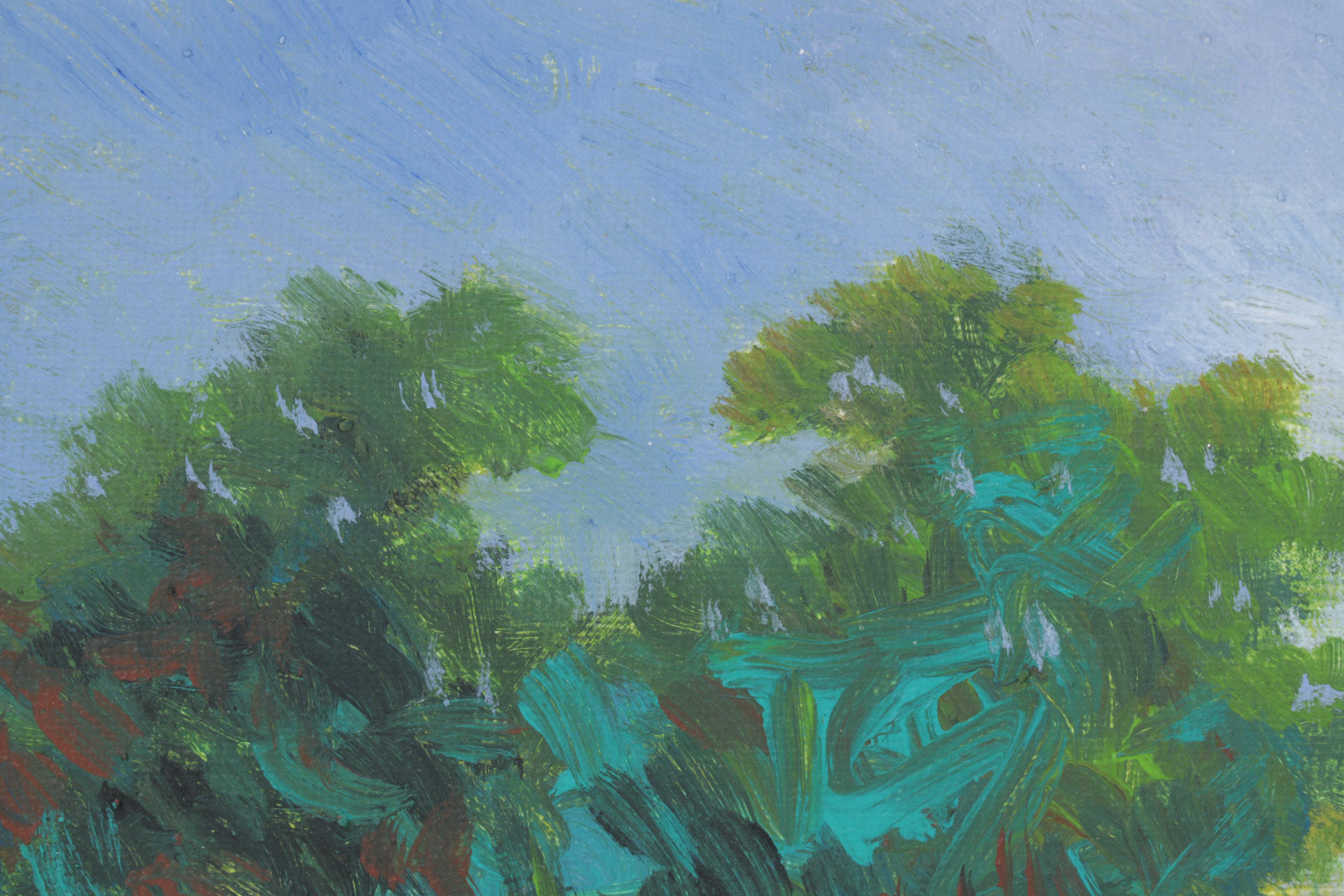 Sulmaz Radvand Oil Painting of Barn in Pastoral Field, 21st Century