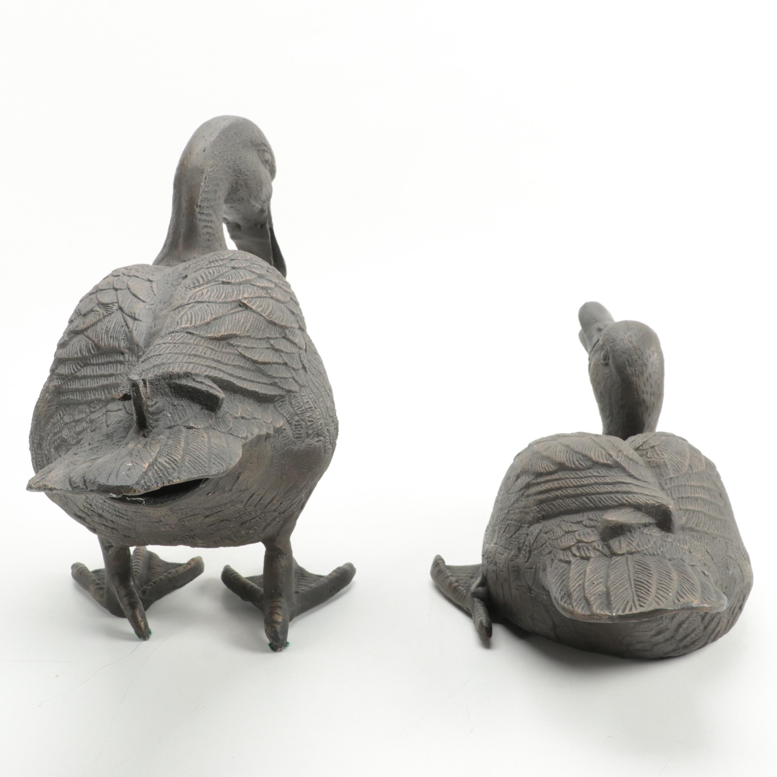 Pair of Molded Ceramic Duck Figures