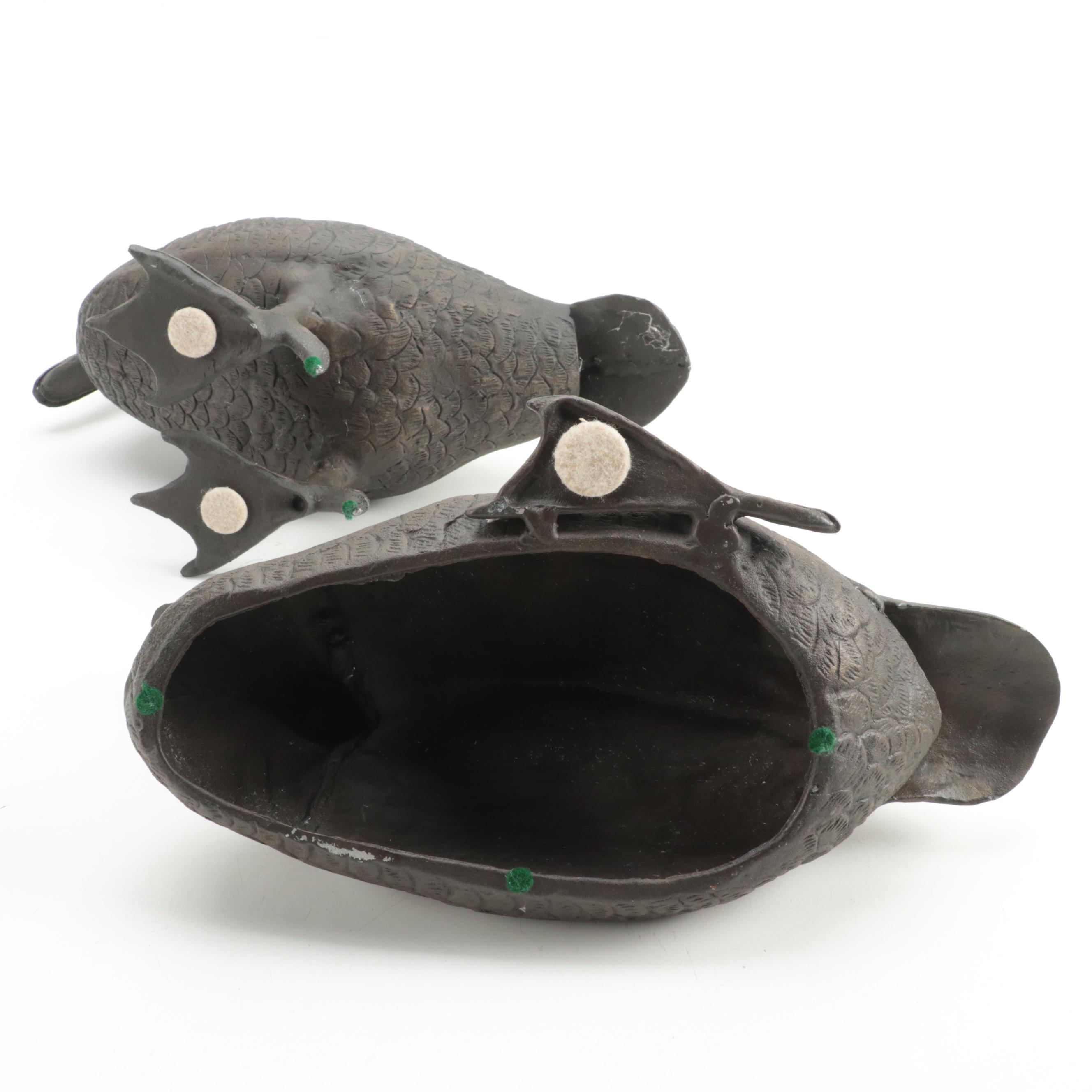 Pair of Molded Ceramic Duck Figures