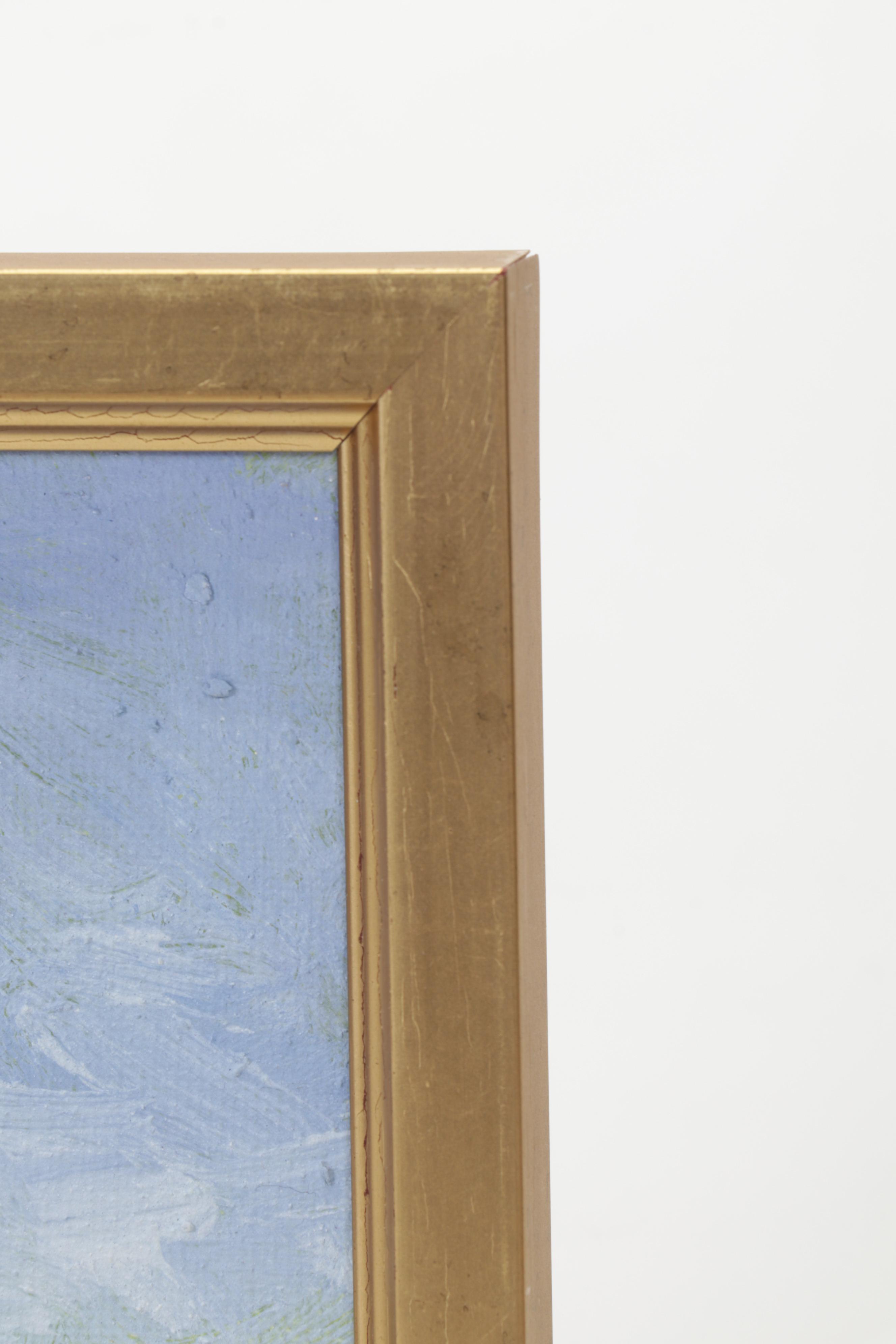 Sulmaz Radvand Oil Painting of Barn in Pastoral Field, 21st Century