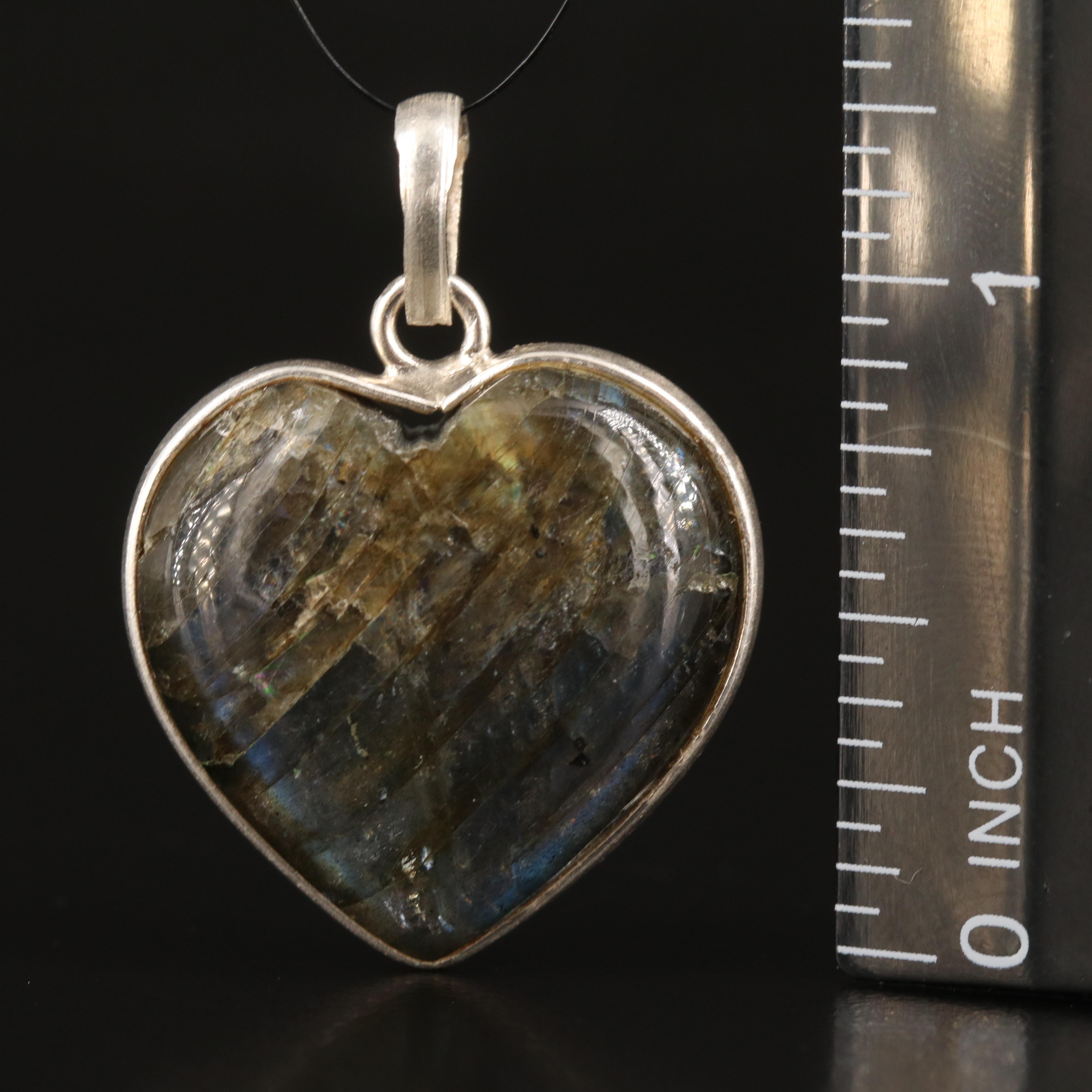 Sterling Labradorite Heart Pendant