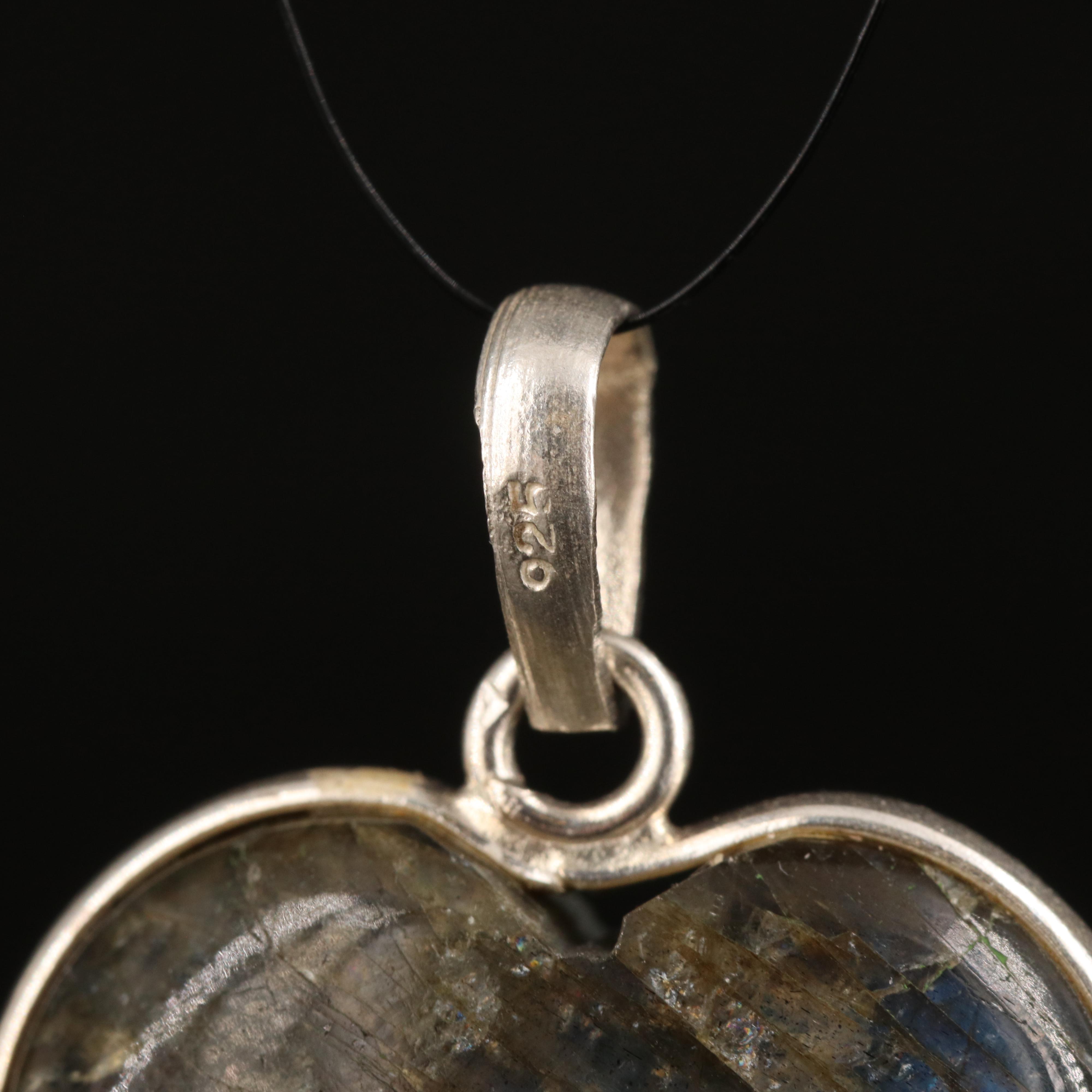 Sterling Labradorite Heart Pendant