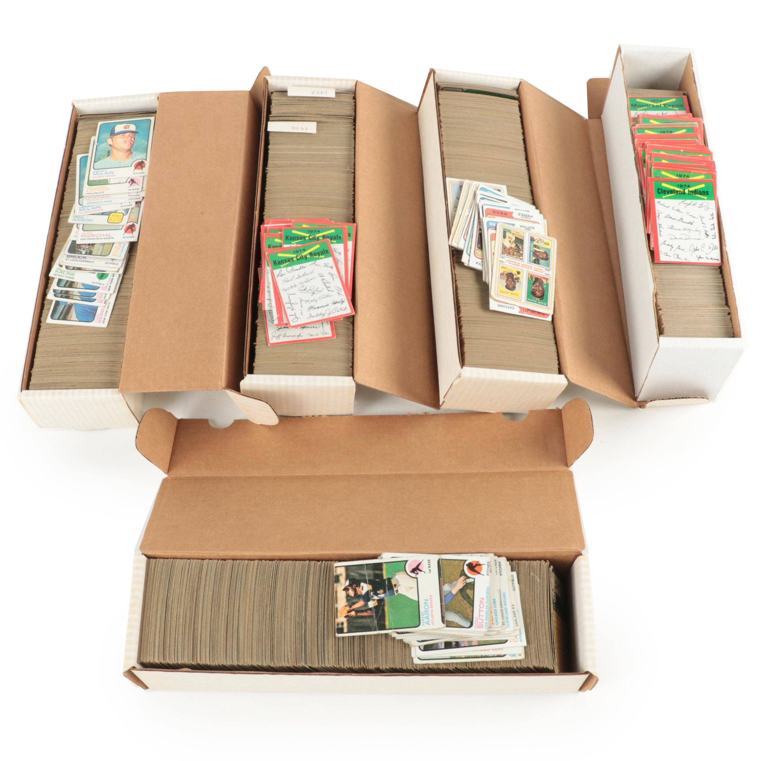 1973 and 1974 Topps Baseball Cards Including Rose, Bench, Aaron and More HOF