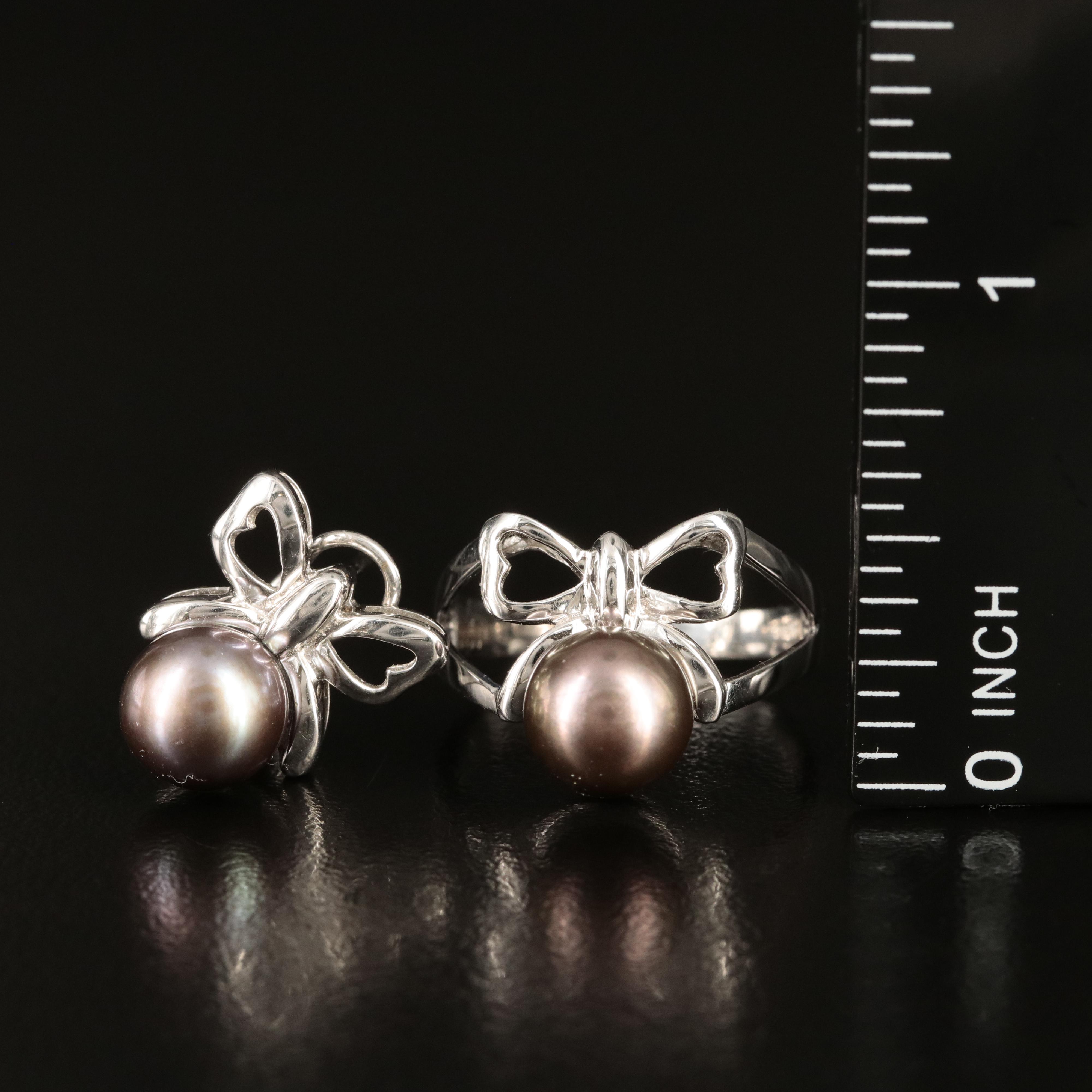 14K Pearl Ring, Earrings and Pendant Set