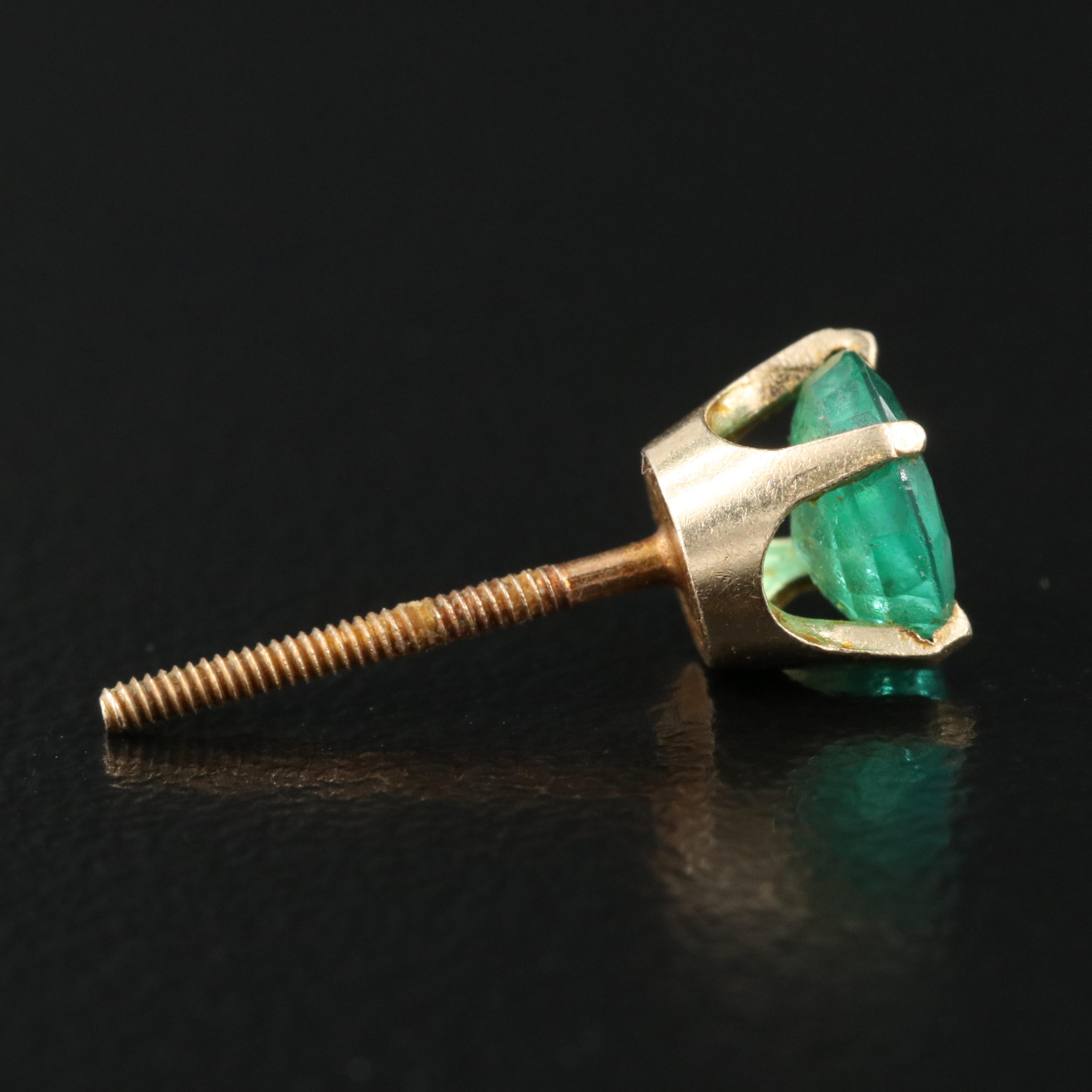 14K Emerald Stud Earrings