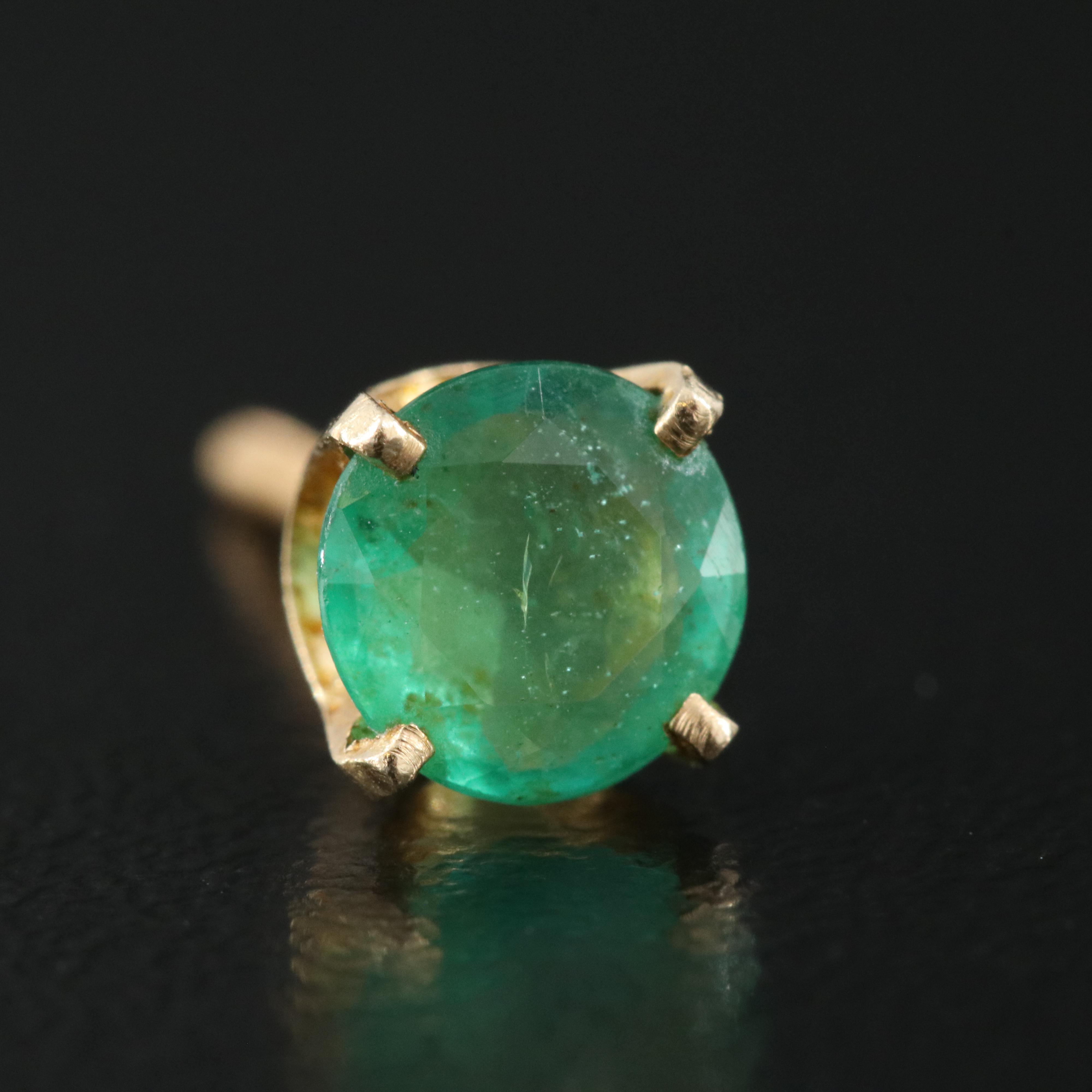 14K Emerald Stud Earrings