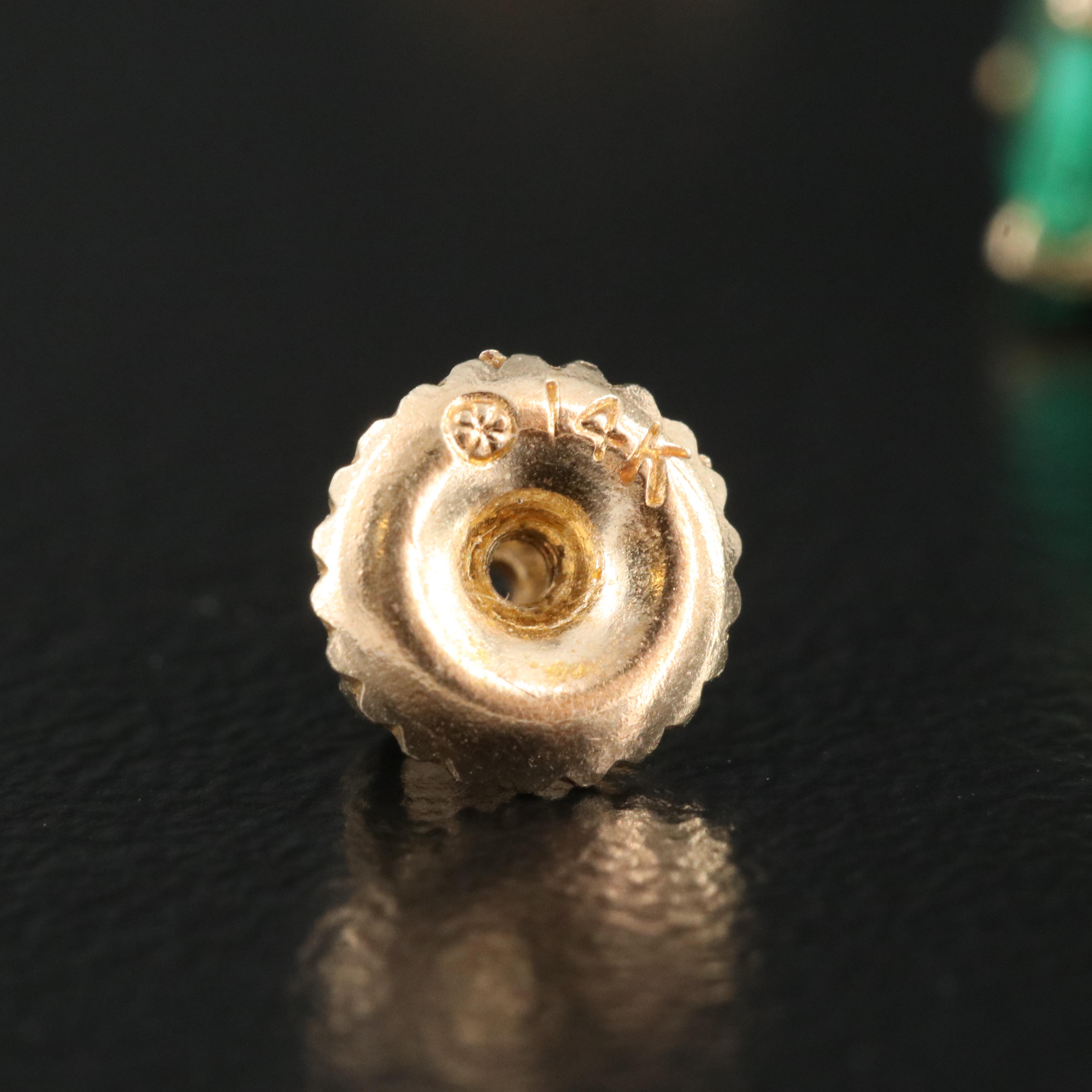 14K Emerald Stud Earrings