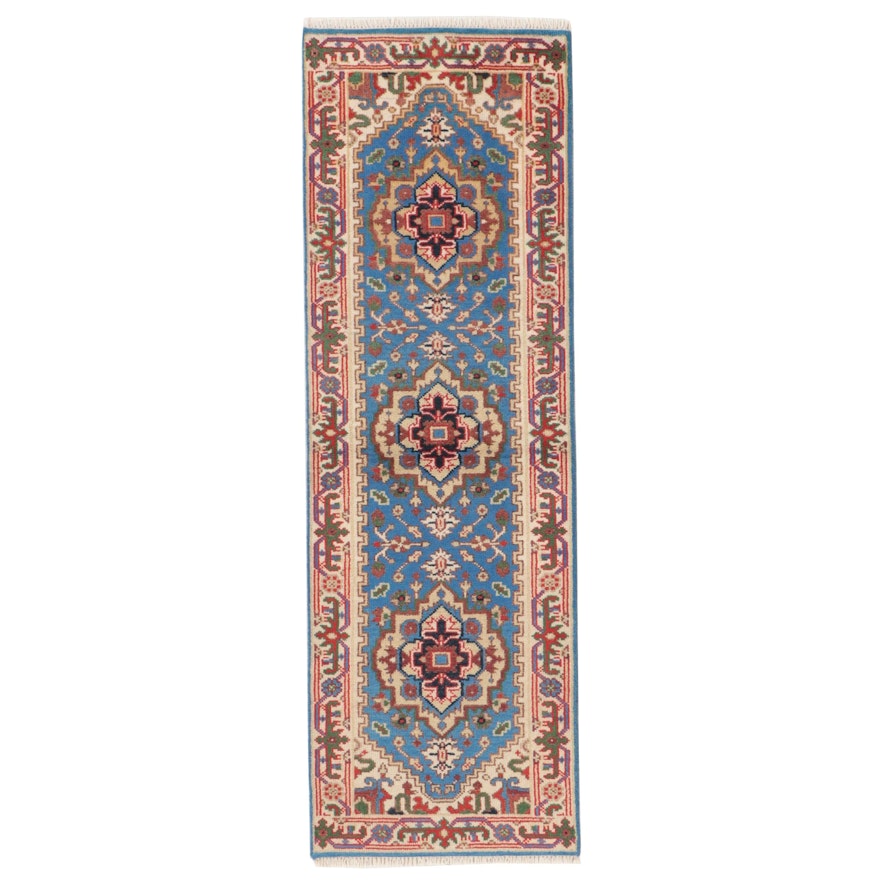 2'7 x 7'11 Hand-Knotted Indo-Persian Serapi Carpet Runner