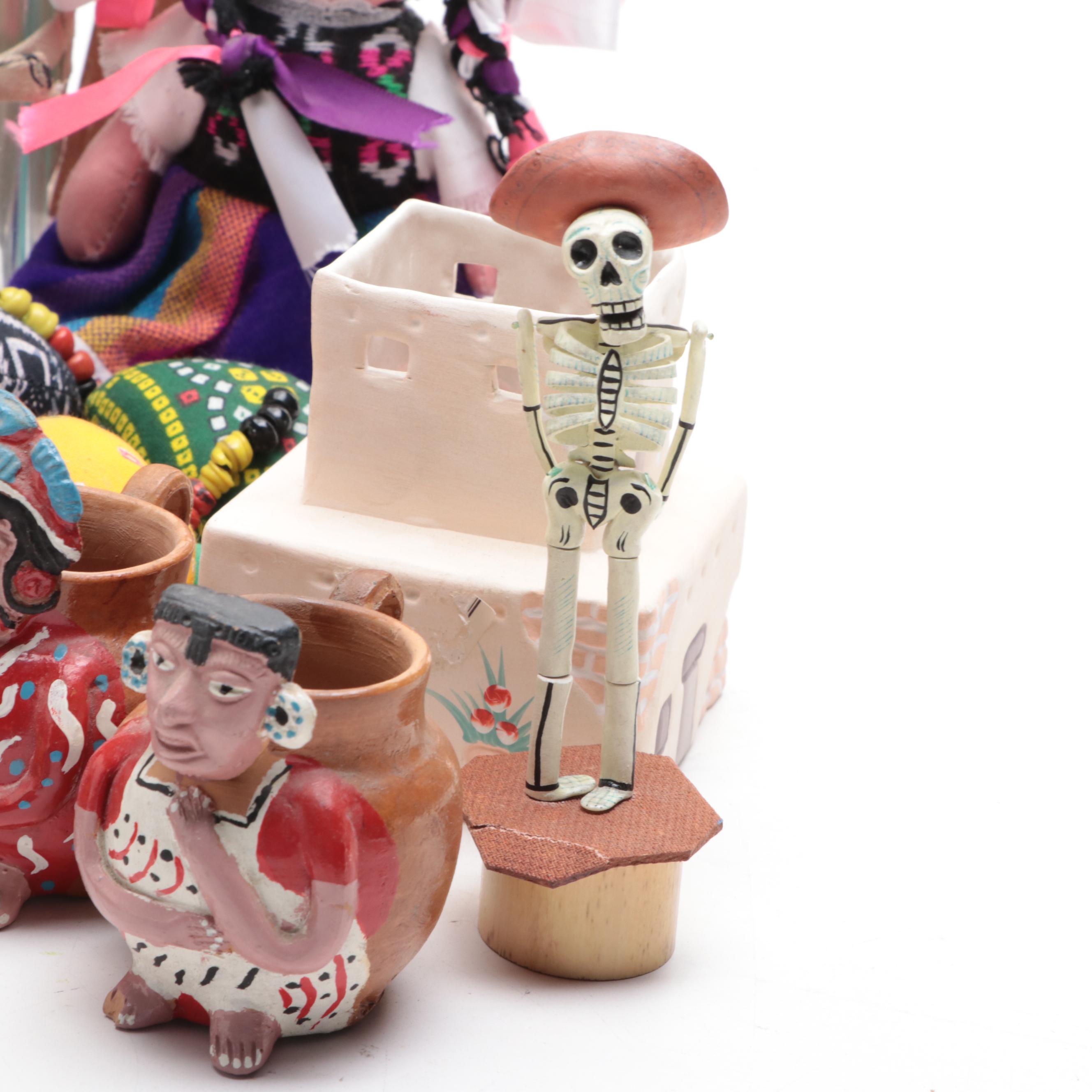 Peruvian, Brazilian with Other Figurines, Doll, Bowls, Jugs and More