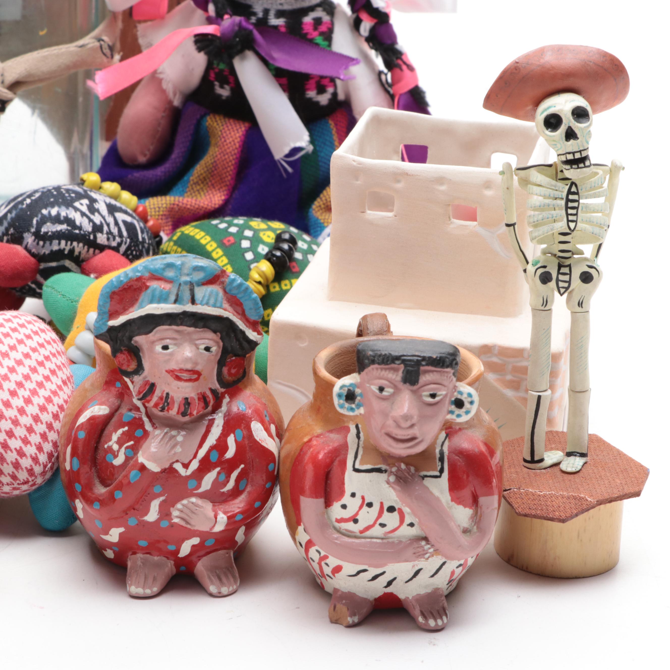 Peruvian, Brazilian with Other Figurines, Doll, Bowls, Jugs and More