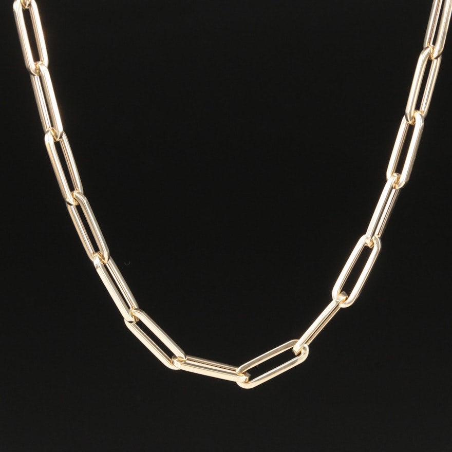 Italian 14K Paper Clip Chain Necklace