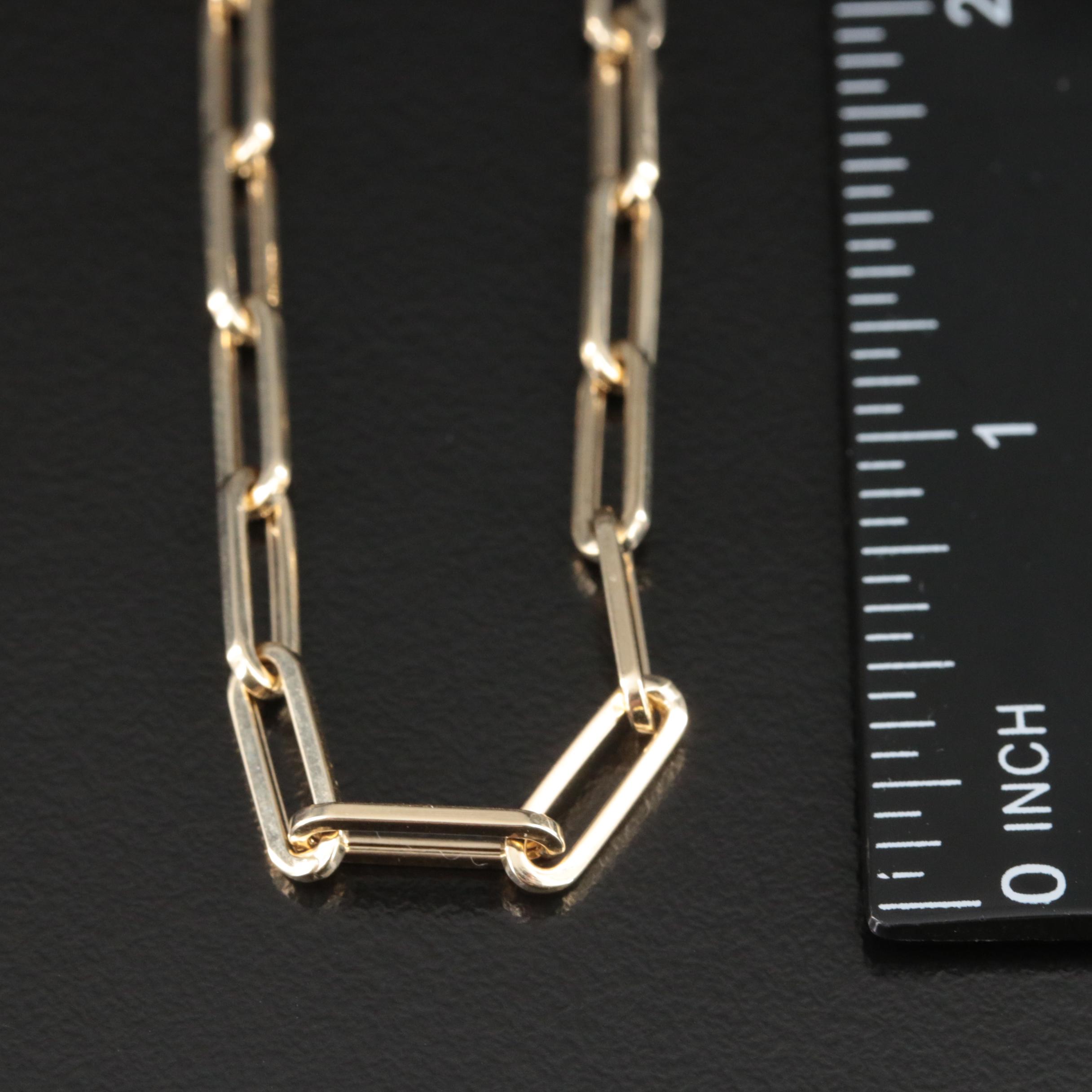 Italian 14K Paper Clip Chain Necklace