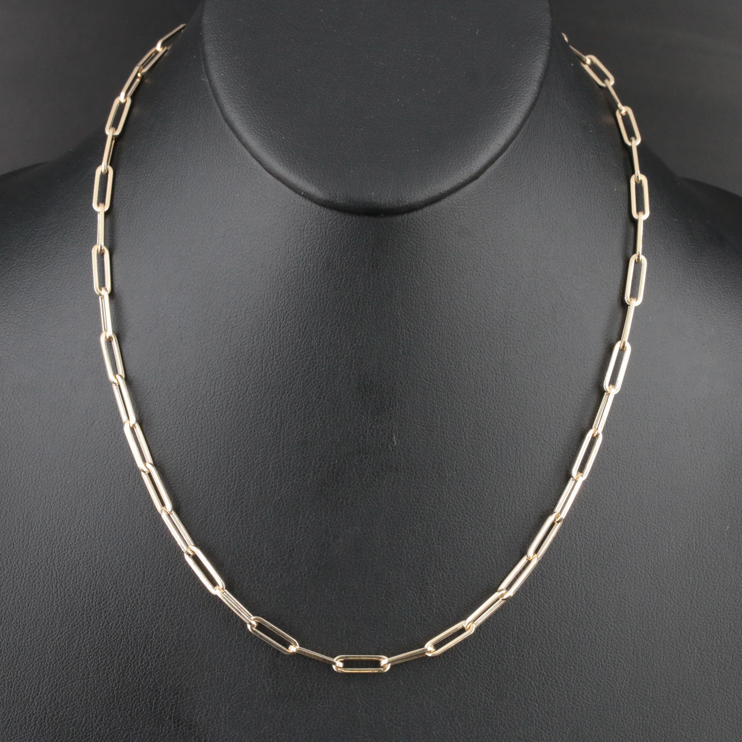 Italian 14K Paper Clip Chain Necklace