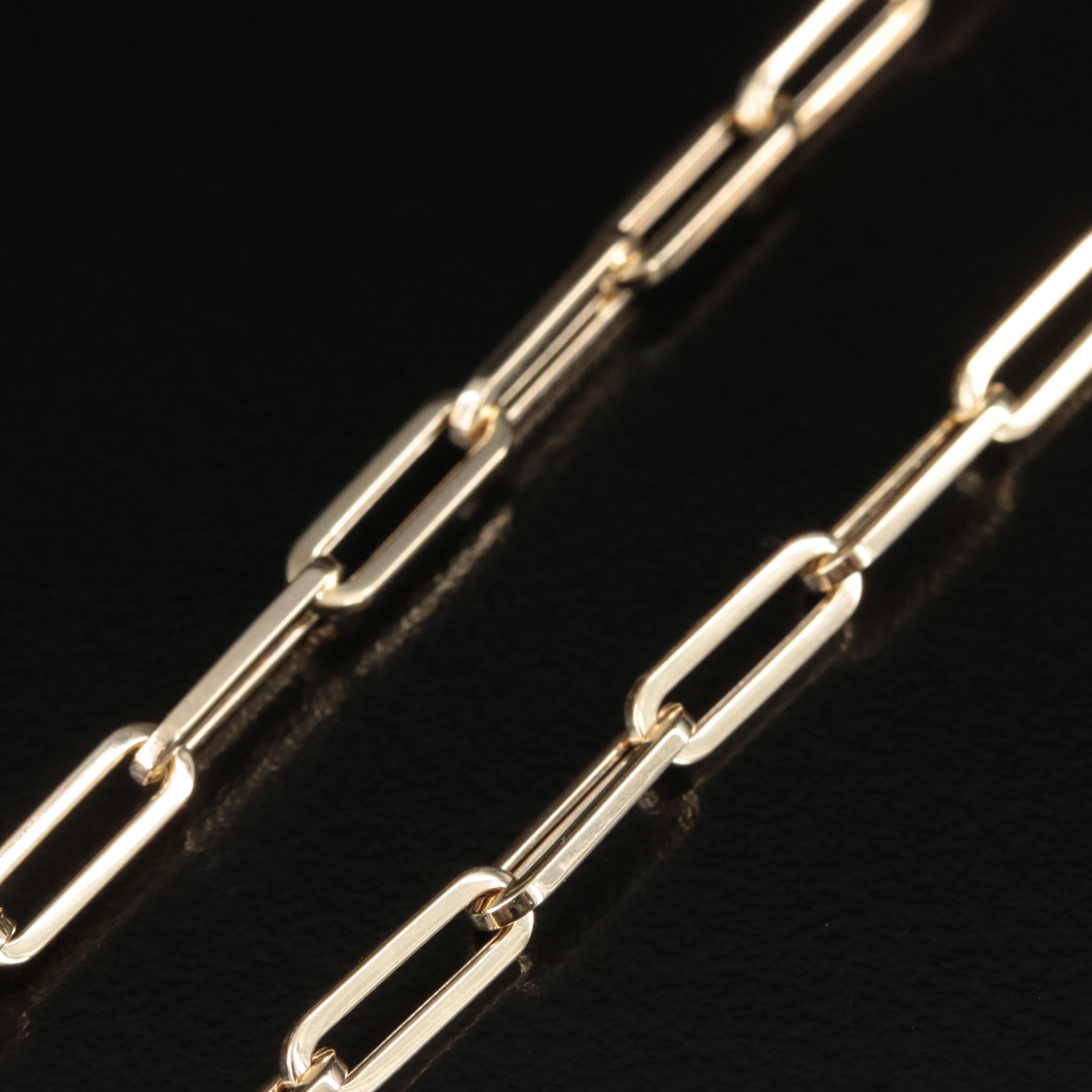 Italian 14K Paper Clip Chain Necklace