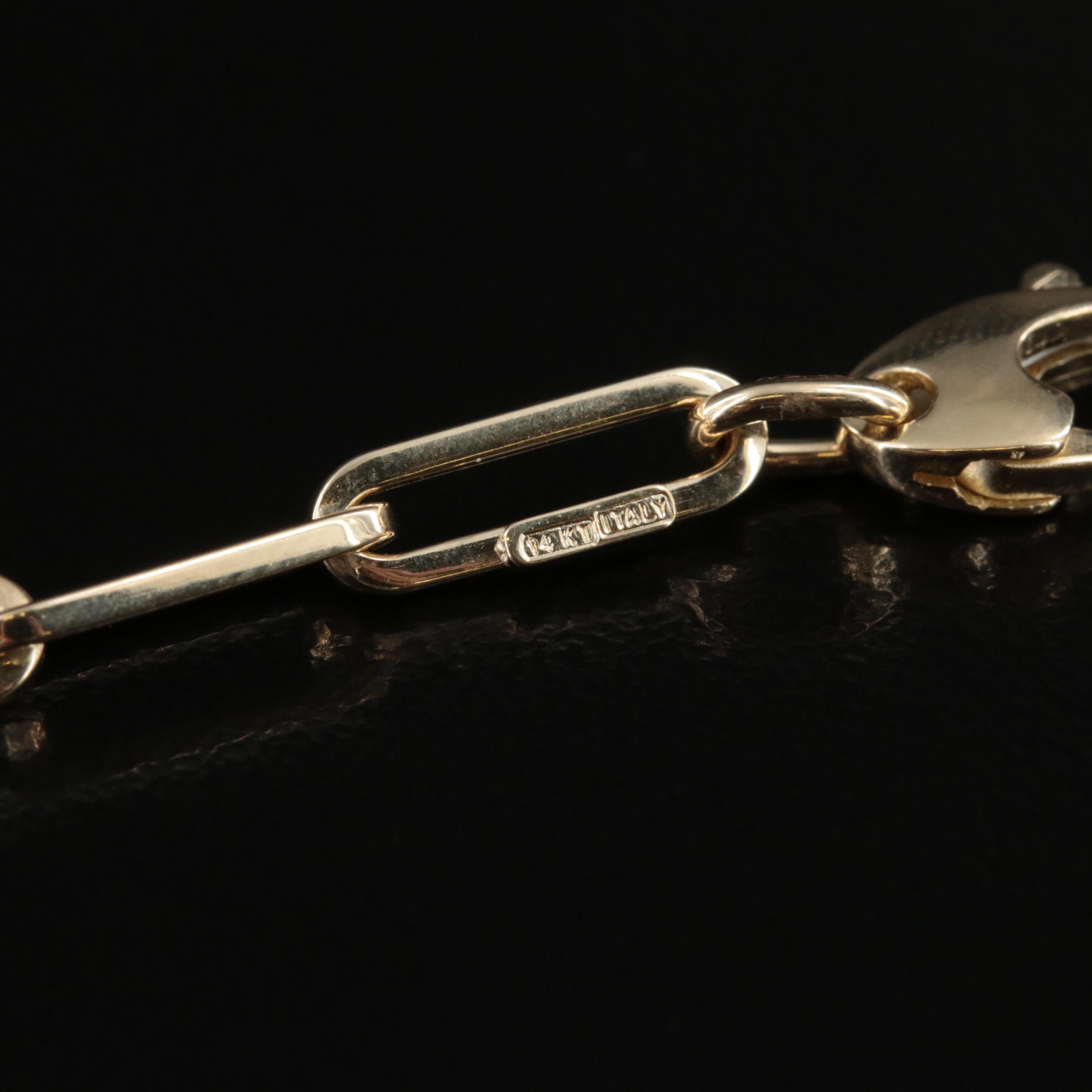 Italian 14K Paper Clip Chain Necklace
