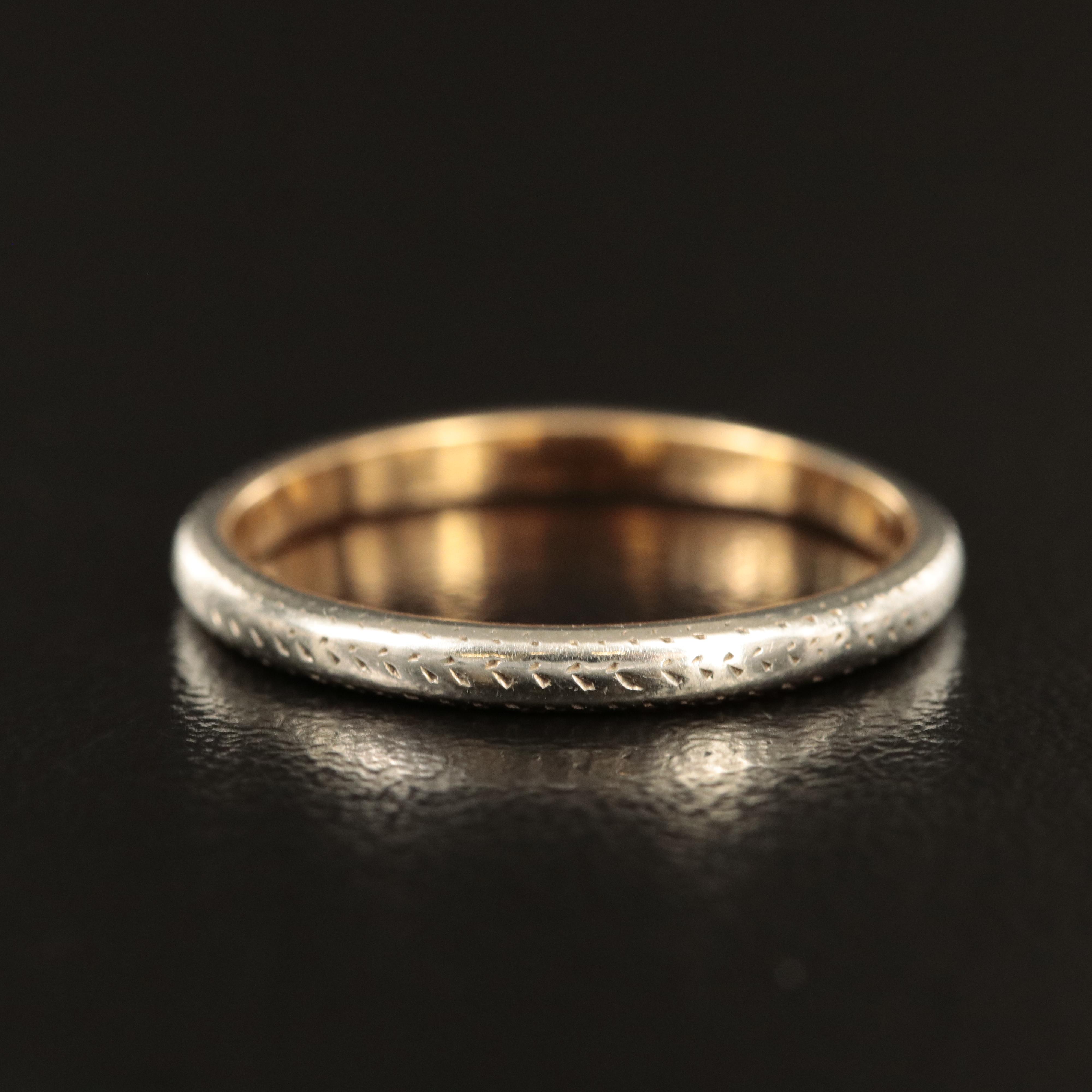 18K Two-Tone Band and Pearl Necklace with 14K Clasp