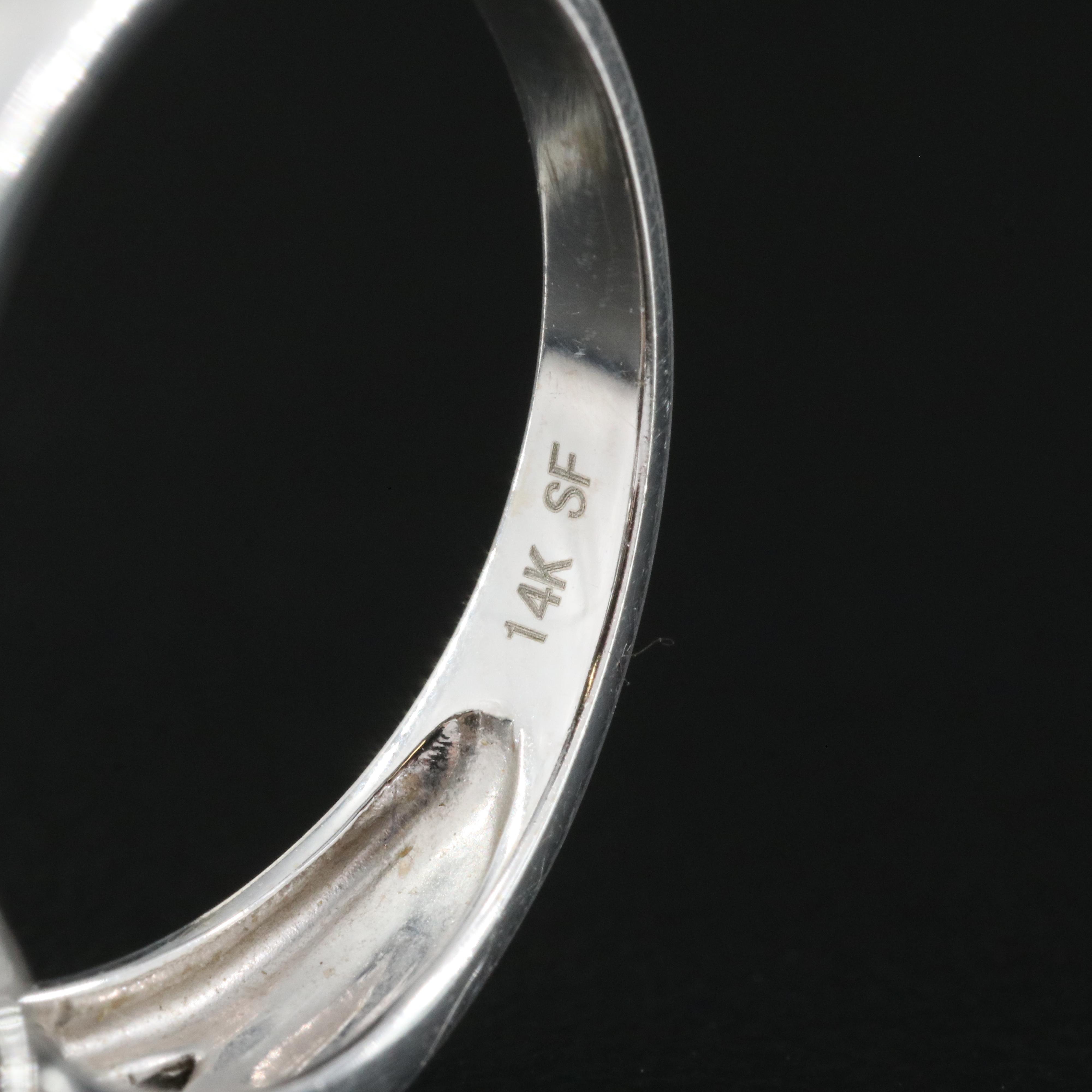 14K Smoky Quartz and Diamond Ring