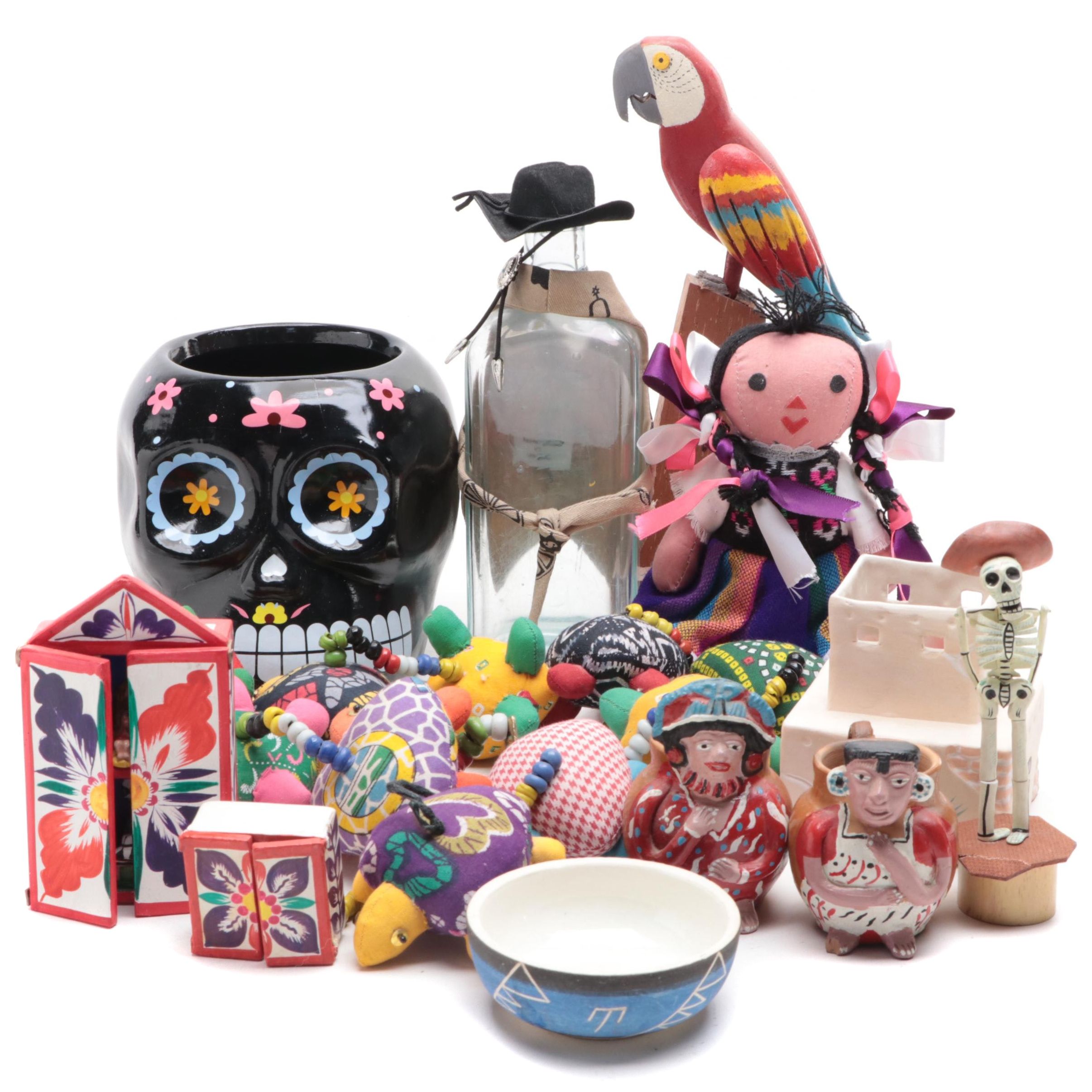 Peruvian, Brazilian with Other Figurines, Doll, Bowls, Jugs and More