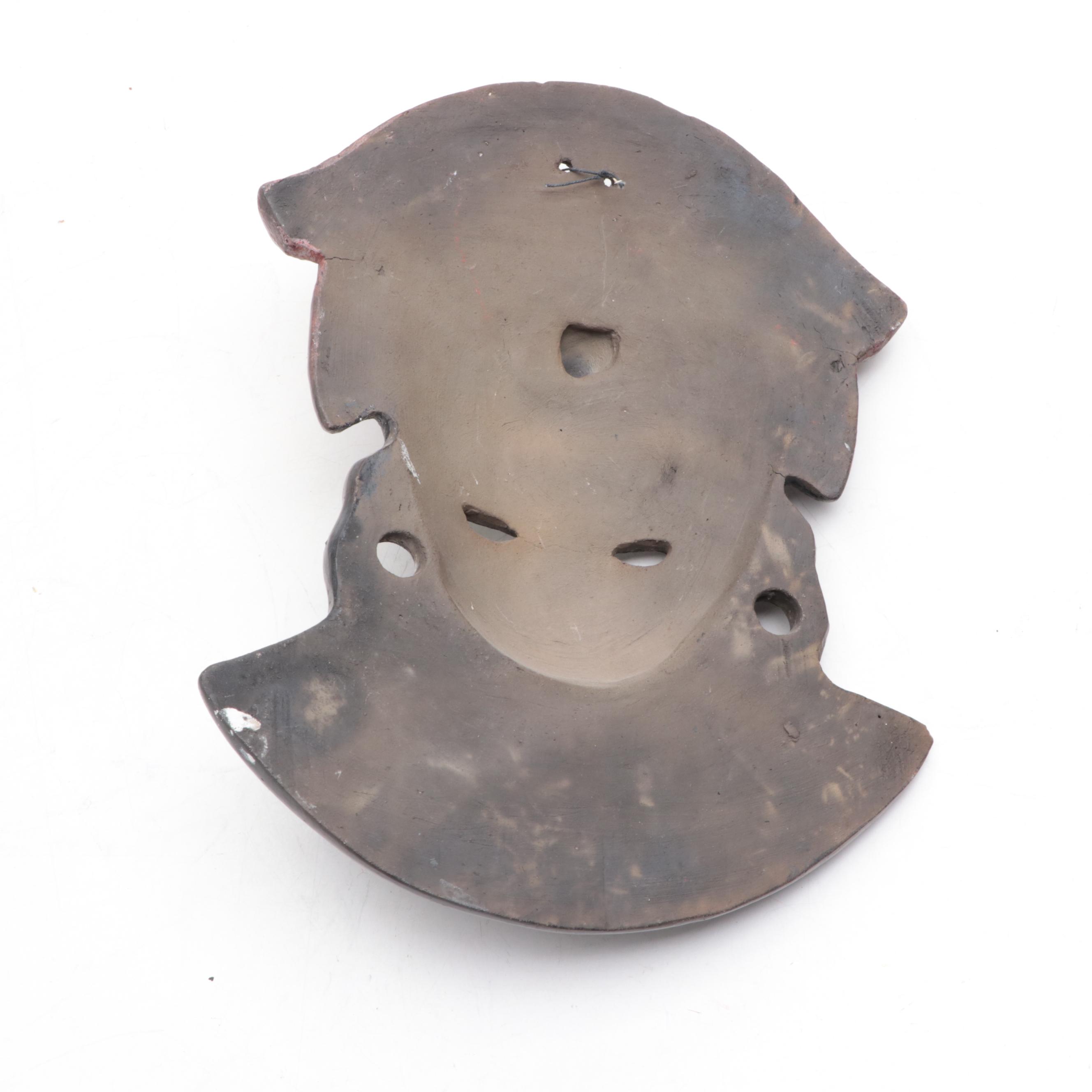Earthenware Aztec Face Wall Hanging Mask