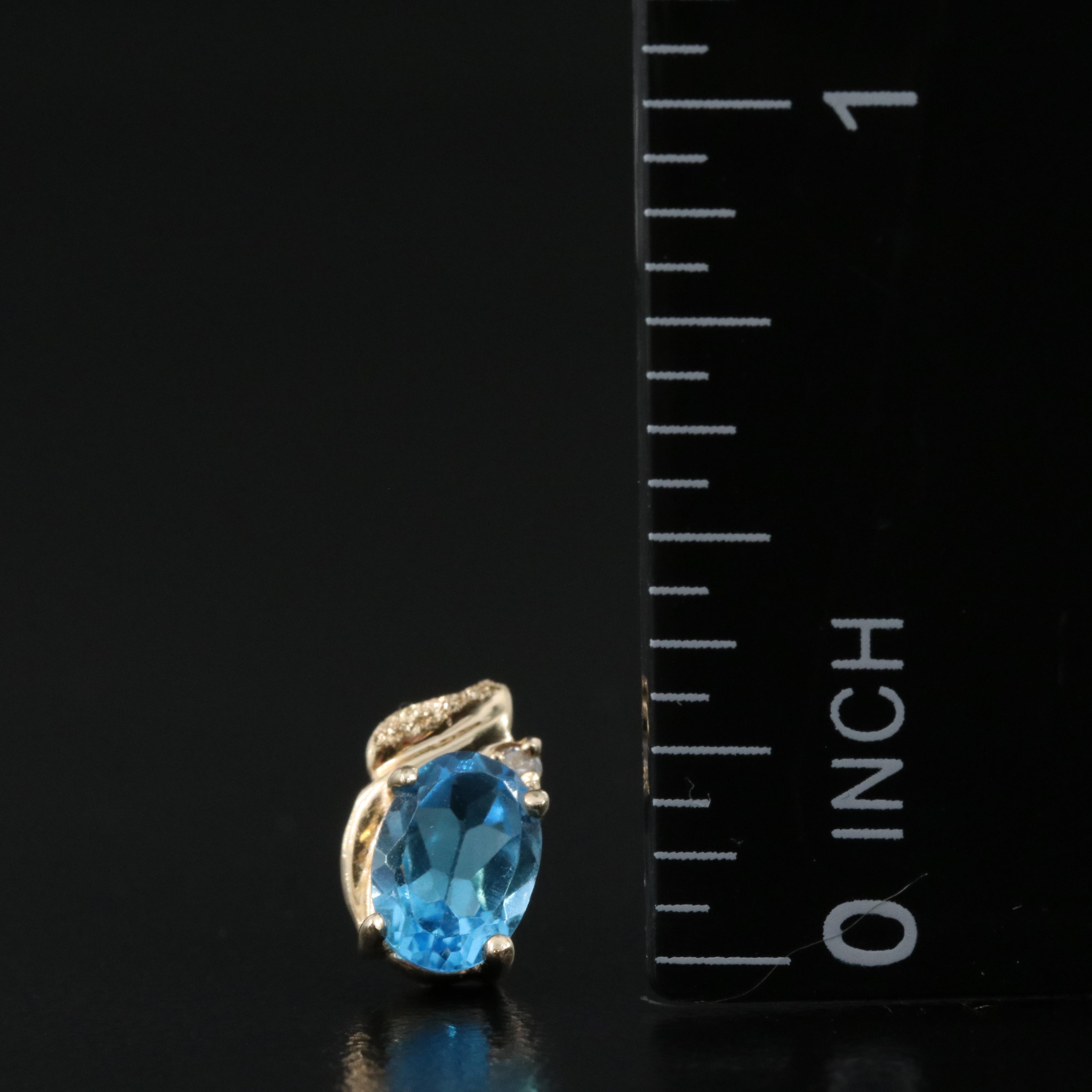 10K Swiss Blue Topaz and Diamond Earrings