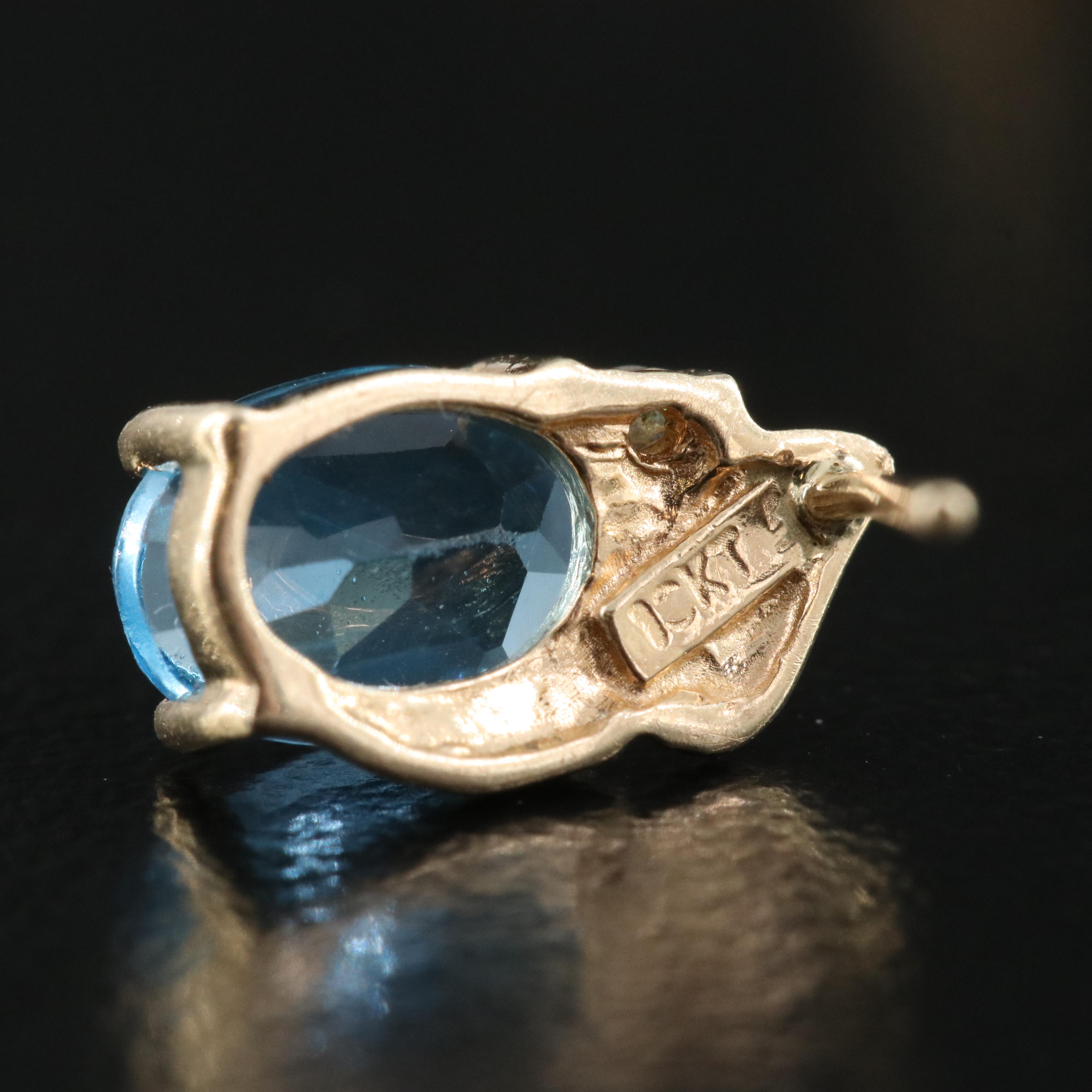 10K Swiss Blue Topaz and Diamond Earrings