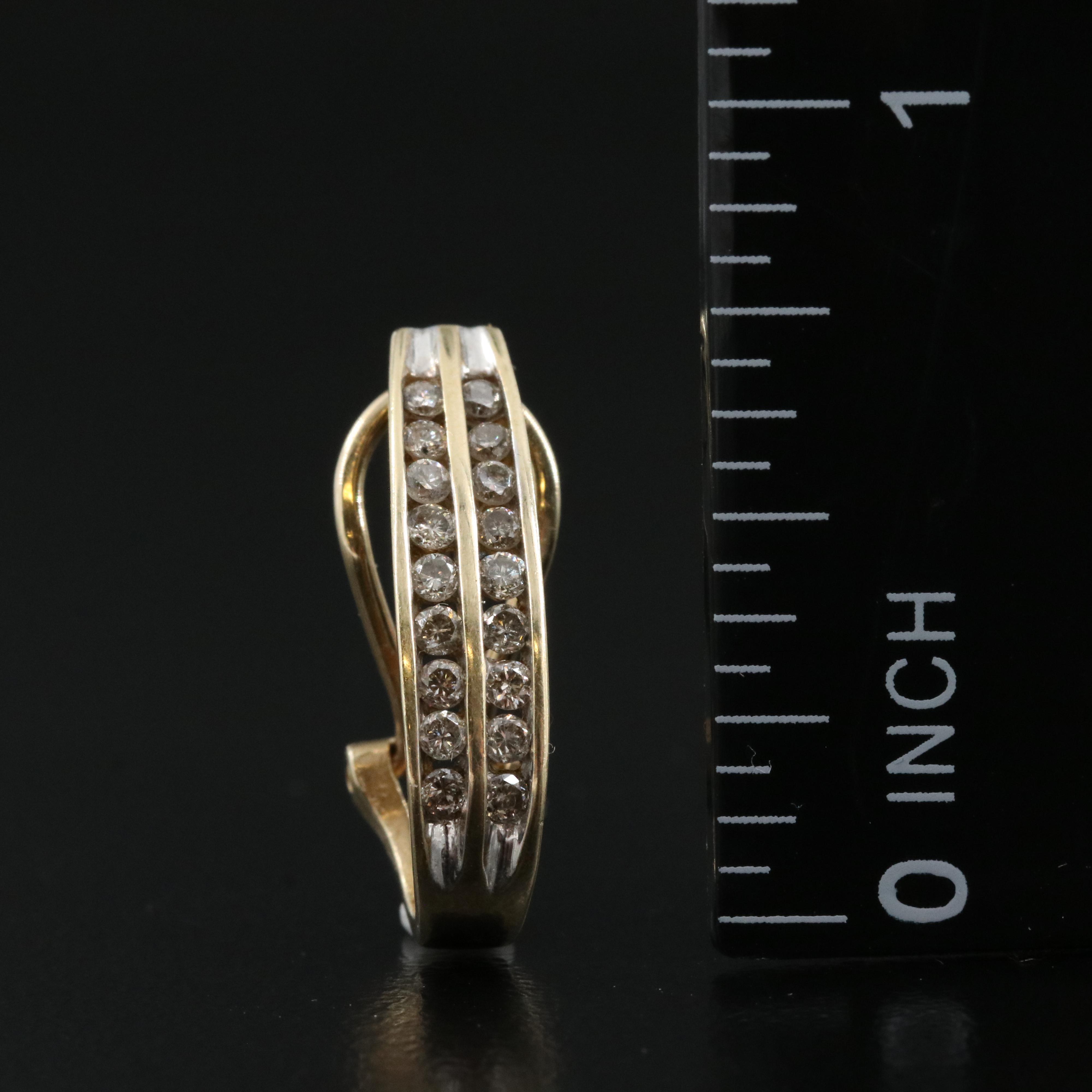 10K 0.58 CTW Diamond J Hoop Earrings