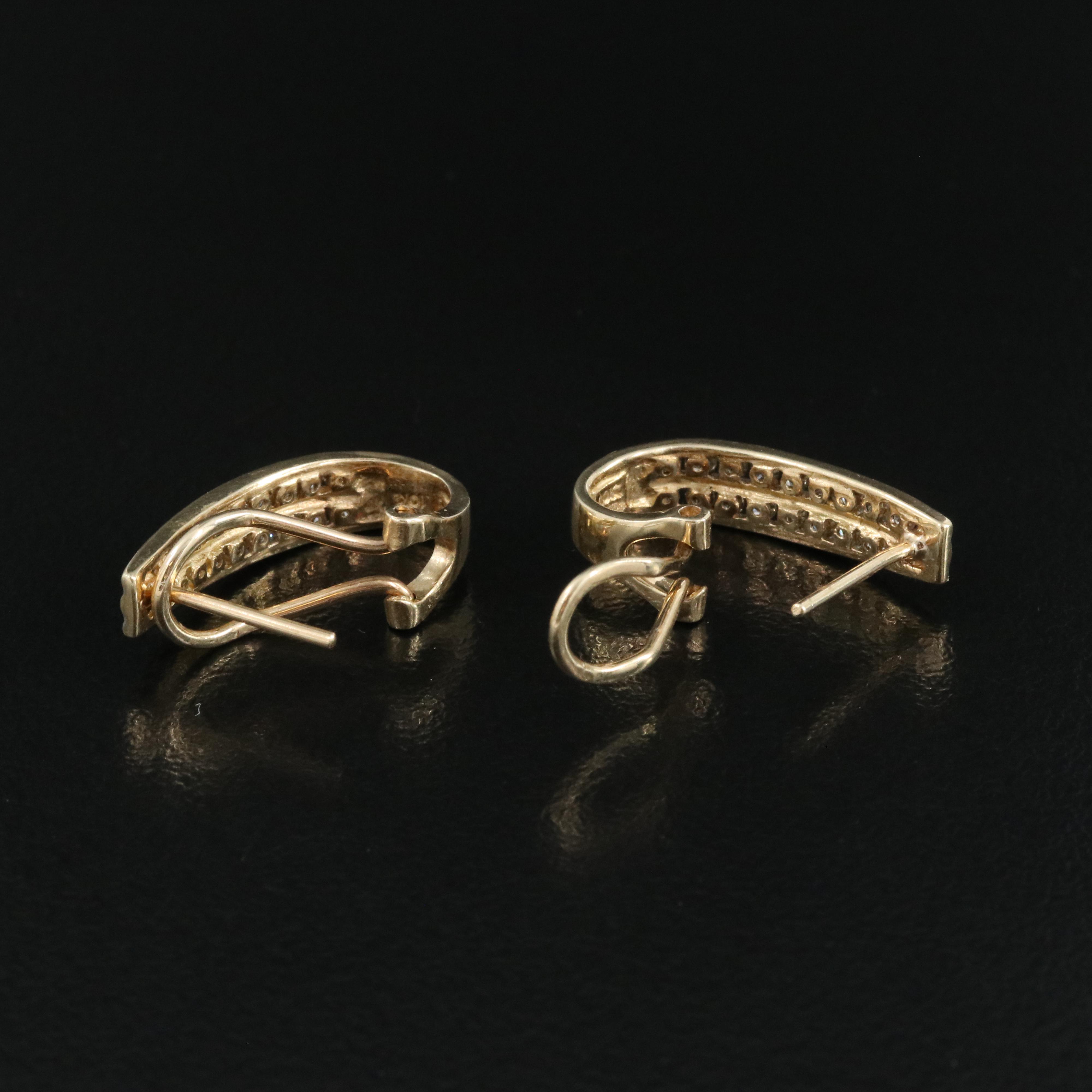 10K 0.58 CTW Diamond J Hoop Earrings