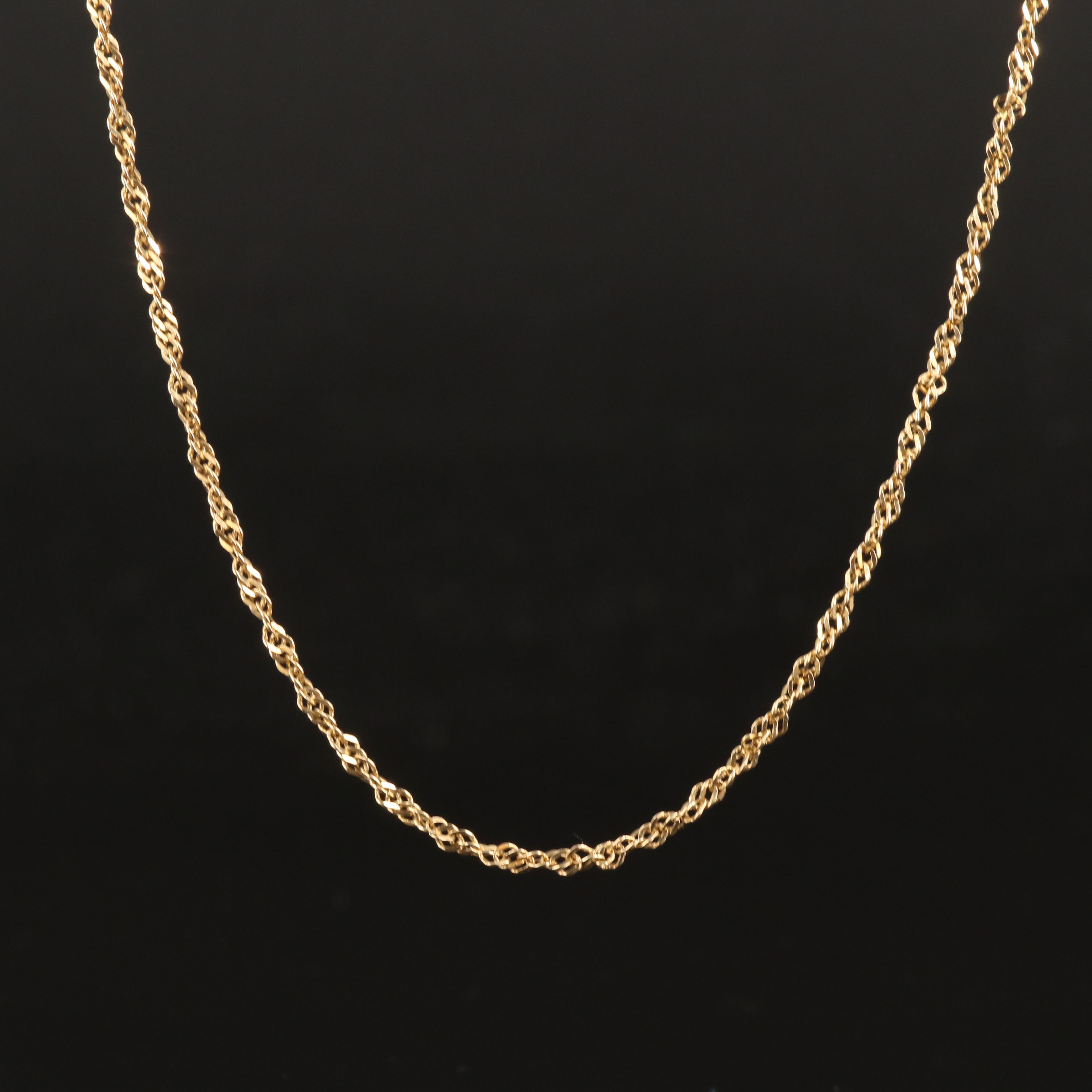 Italian 14K Singapore Chain Necklace
