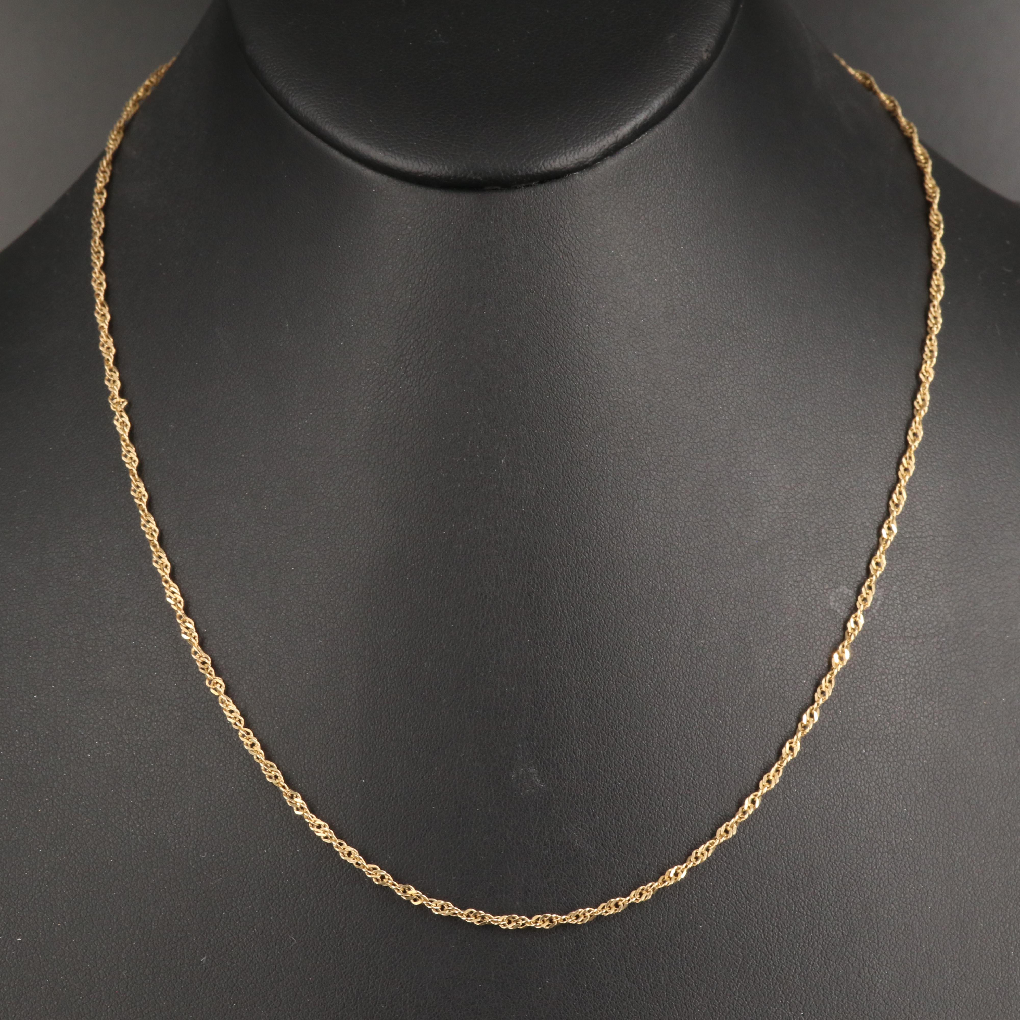 Italian 14K Singapore Chain Necklace
