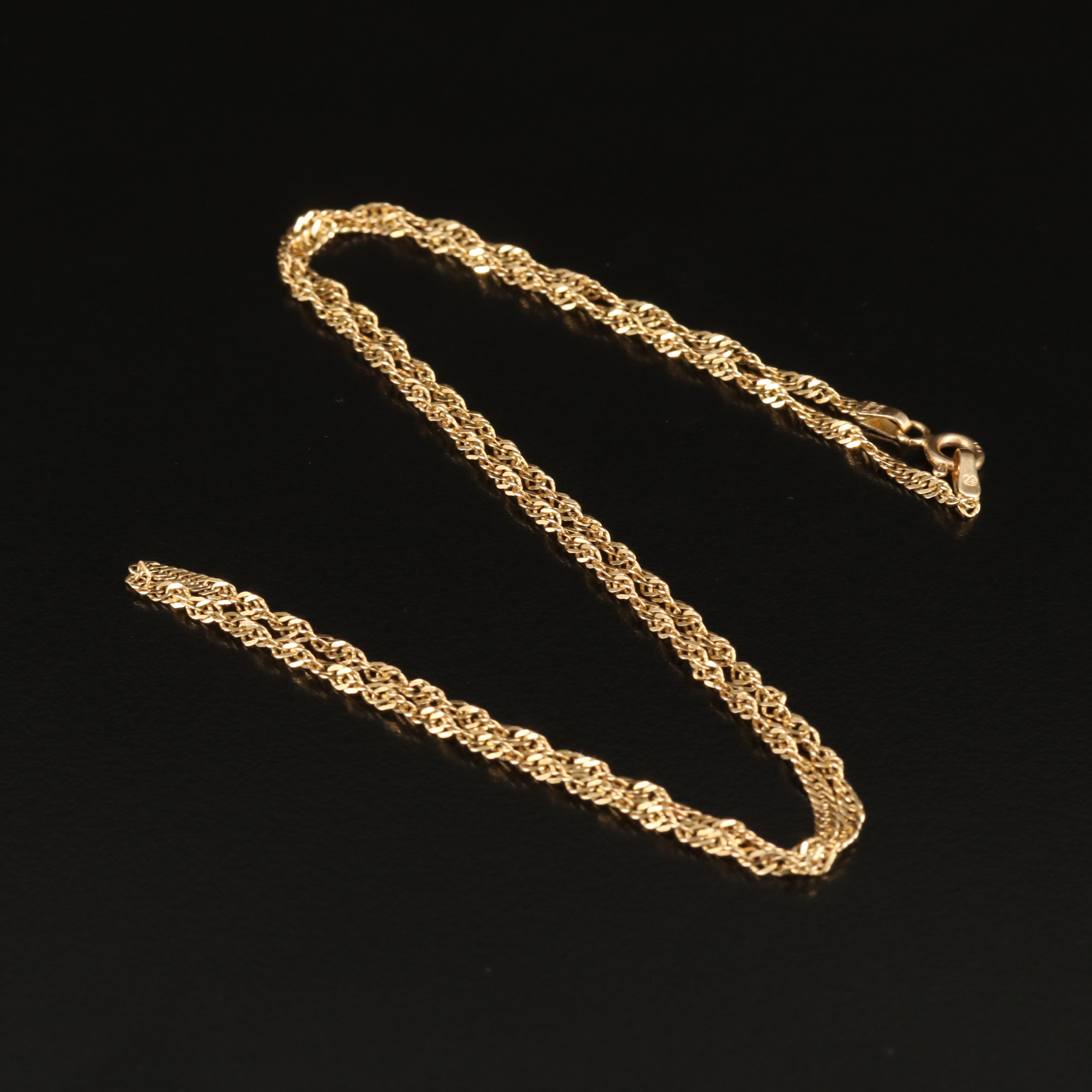 Italian 14K Singapore Chain Necklace