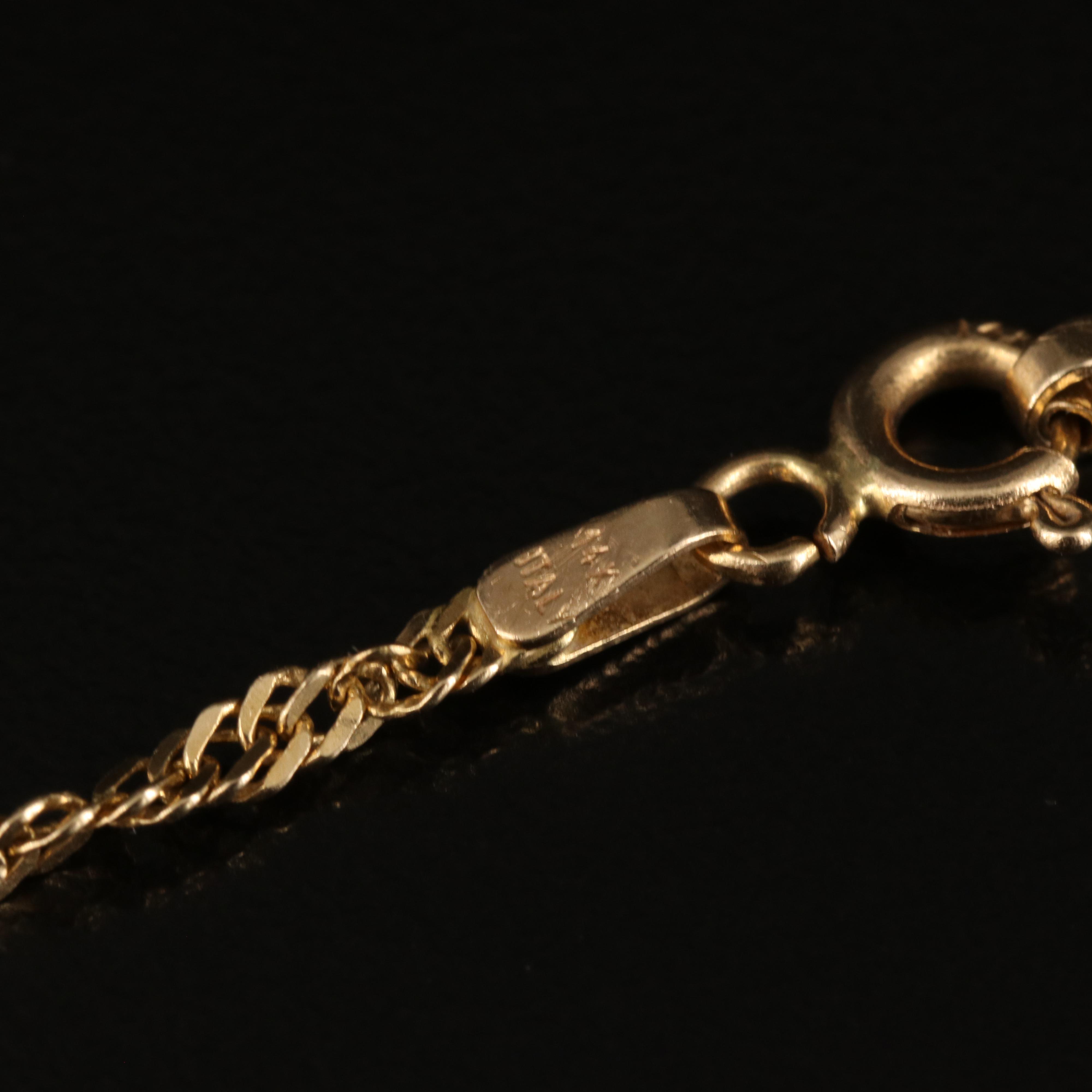 Italian 14K Singapore Chain Necklace
