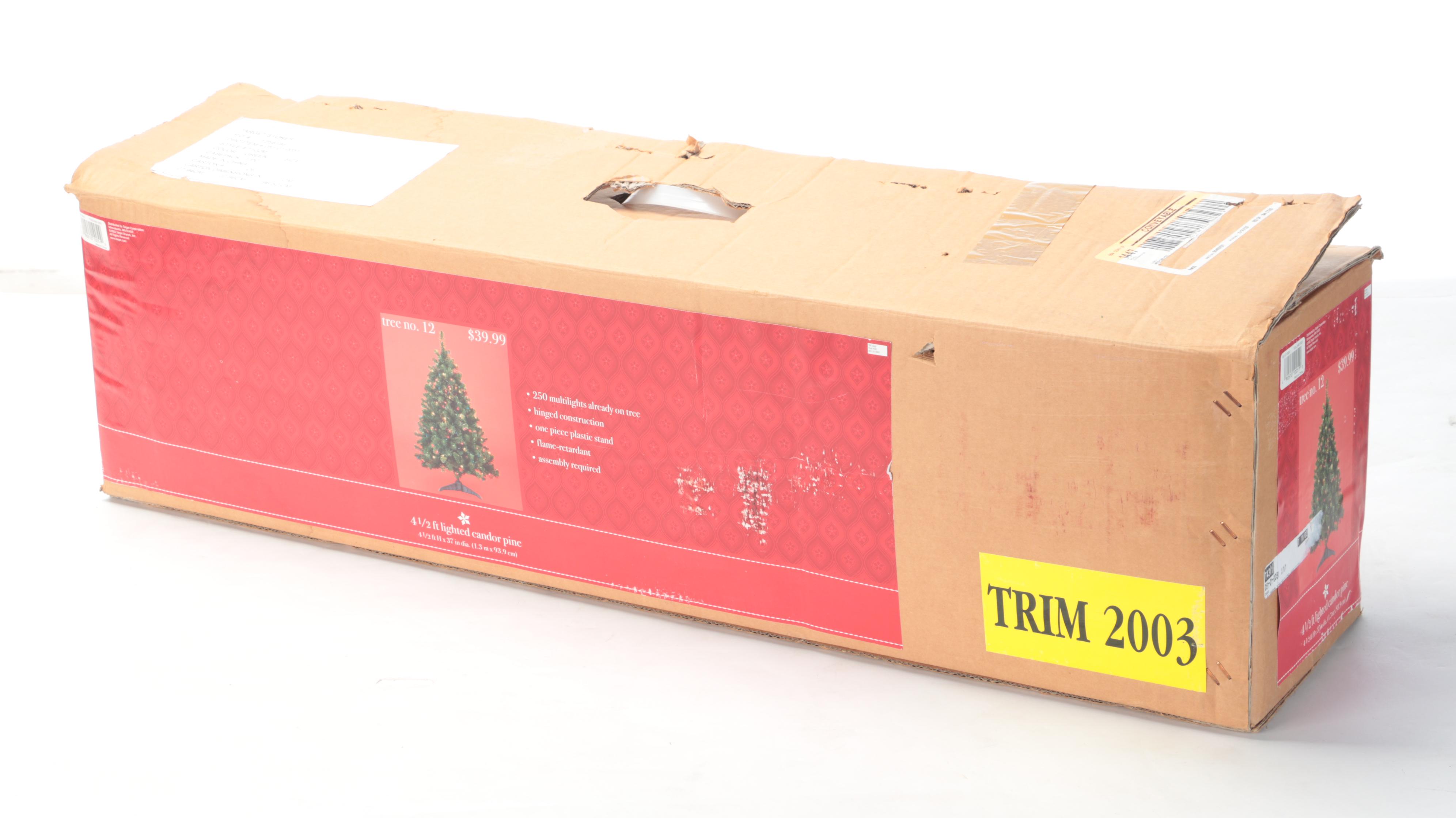 Pre-Lit Christmas Trees with Berry Garlands