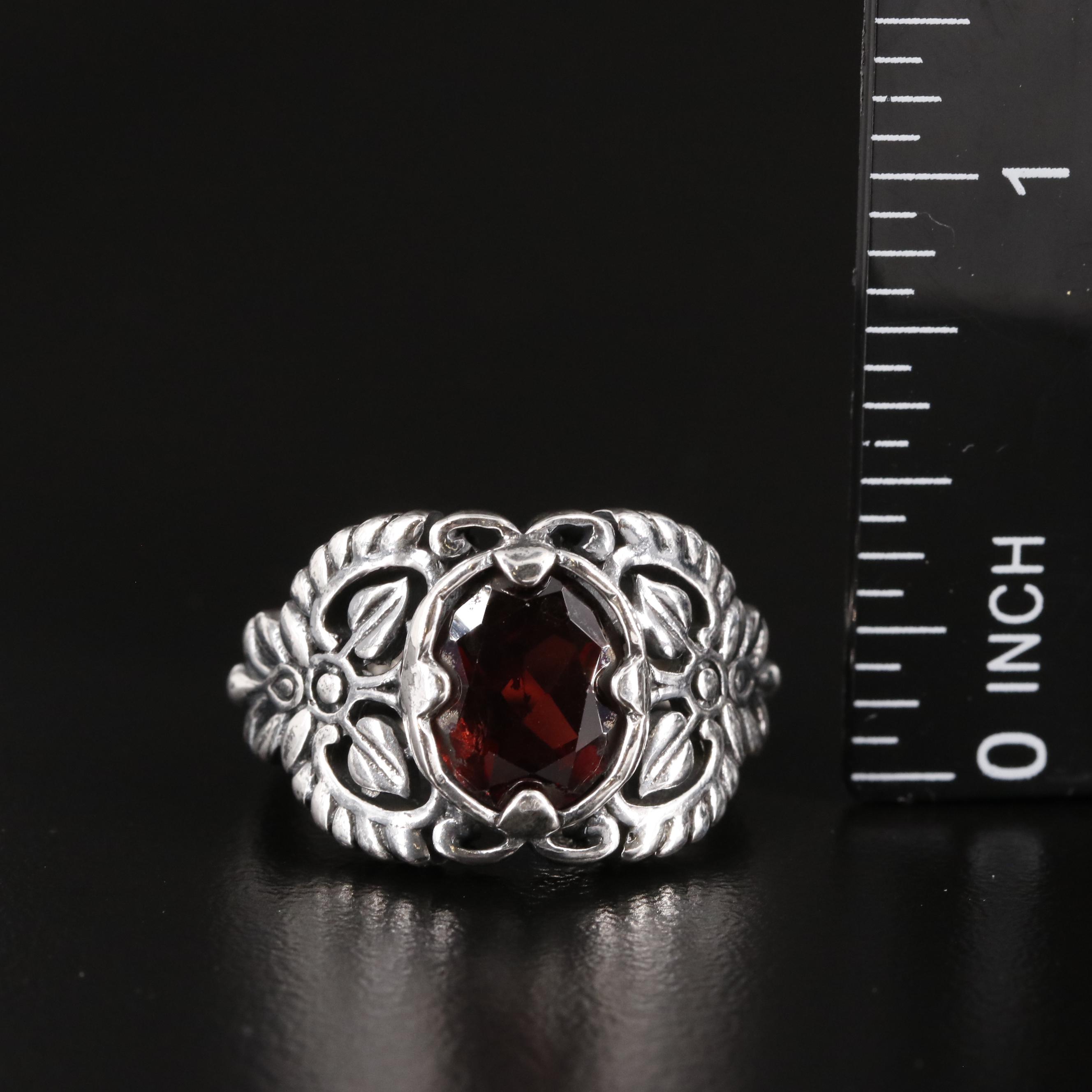 Sterling Garnet Ring