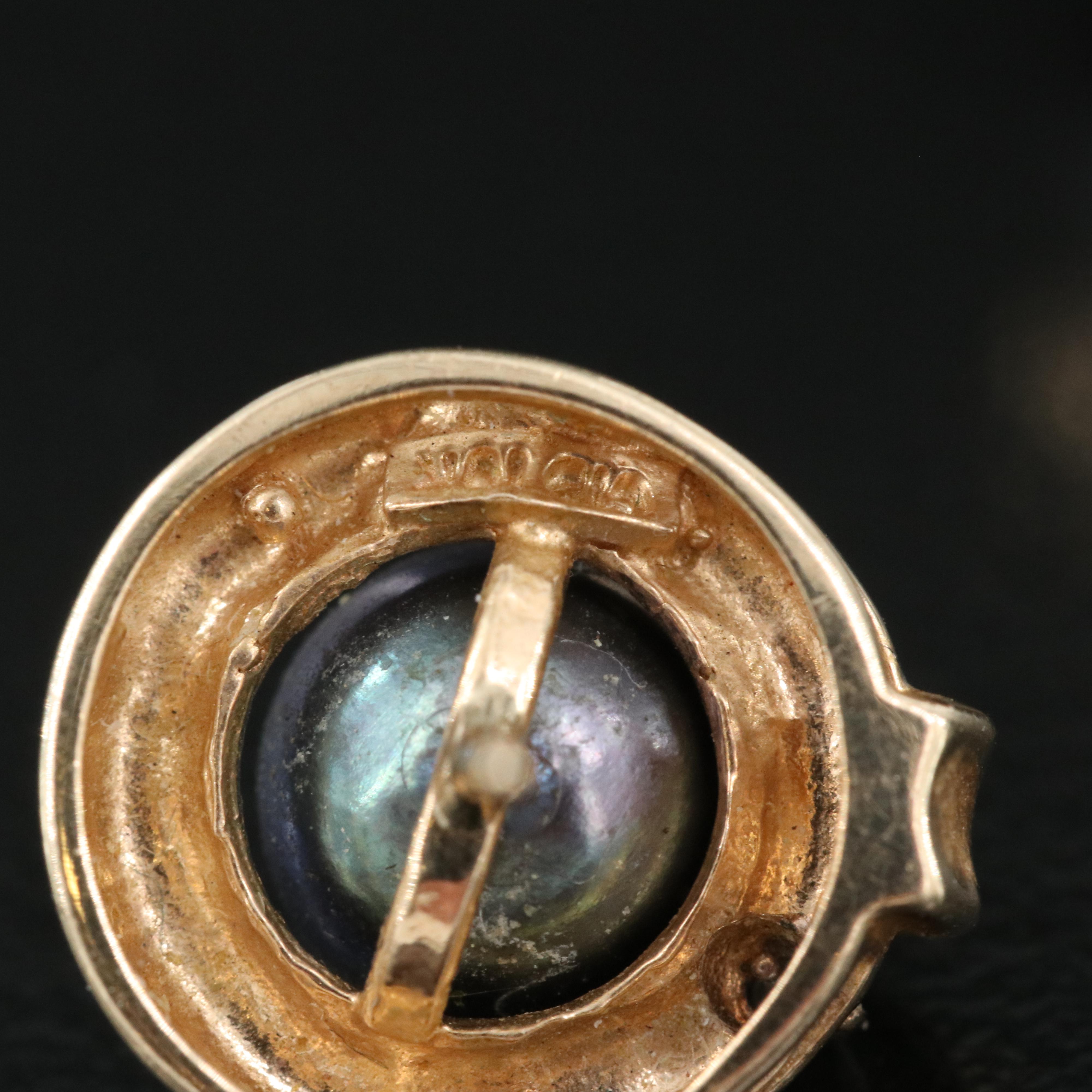 10K Two-Tone Pearl and Diamond Earrings