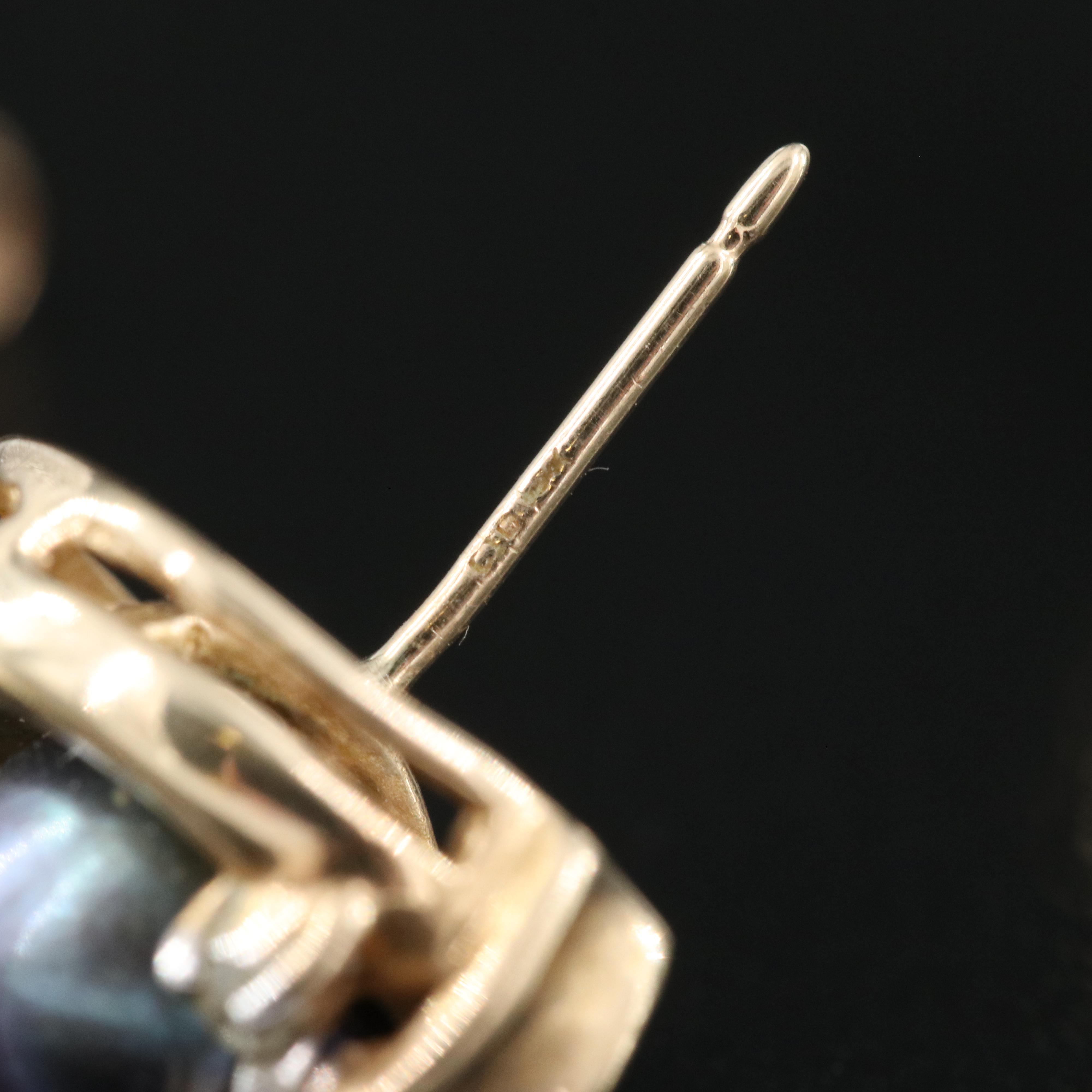 10K Two-Tone Pearl and Diamond Earrings