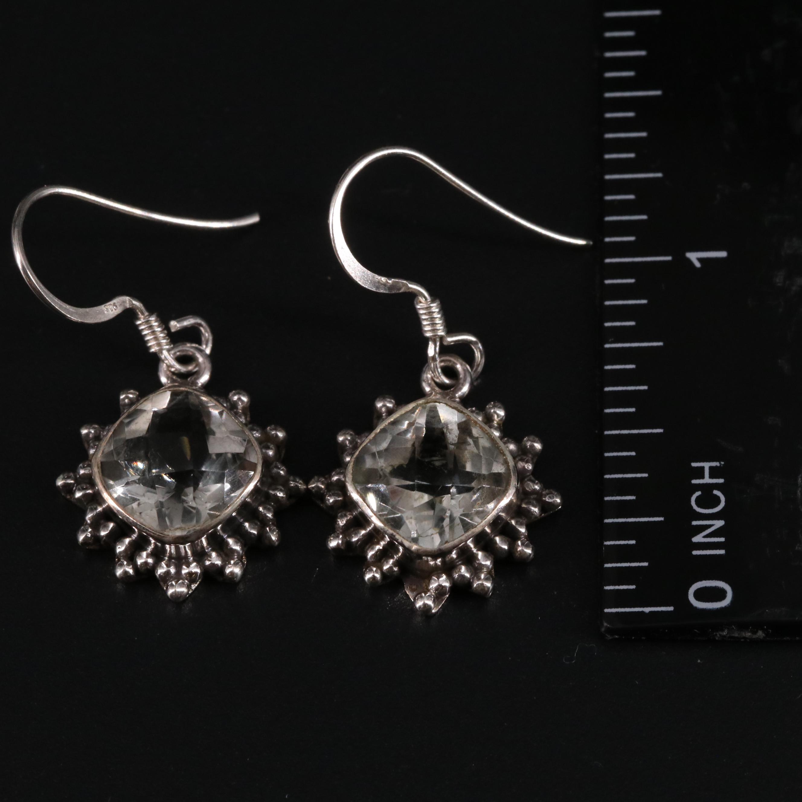 Sterling Prasiolite Drop Earrings