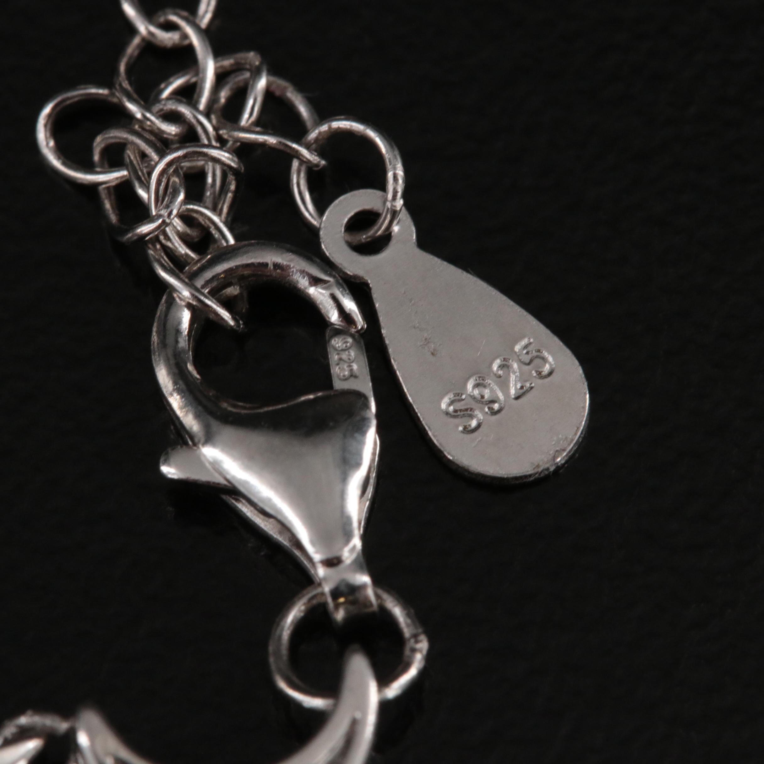 Sterling Topaz and Cubic Zirconia Lavalier Necklace